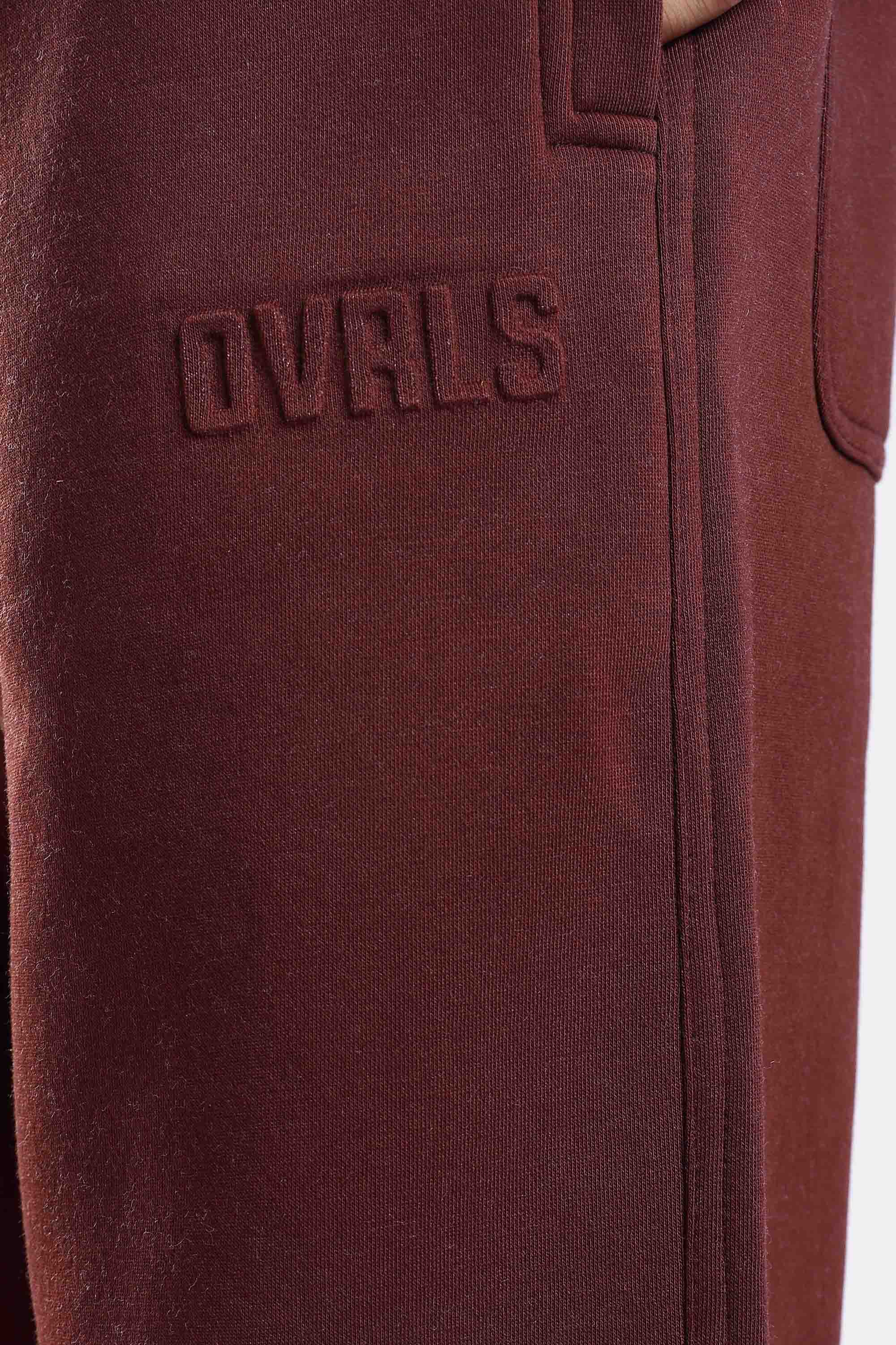 Rooted heavyweight brown joggers