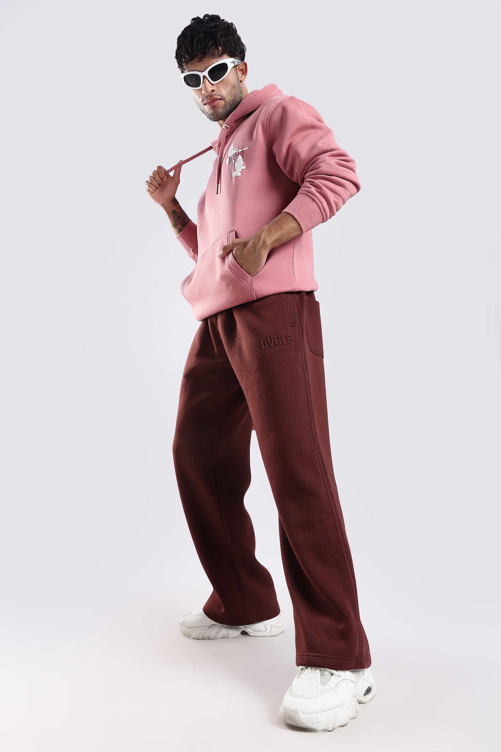 Rooted heavyweight brown joggers