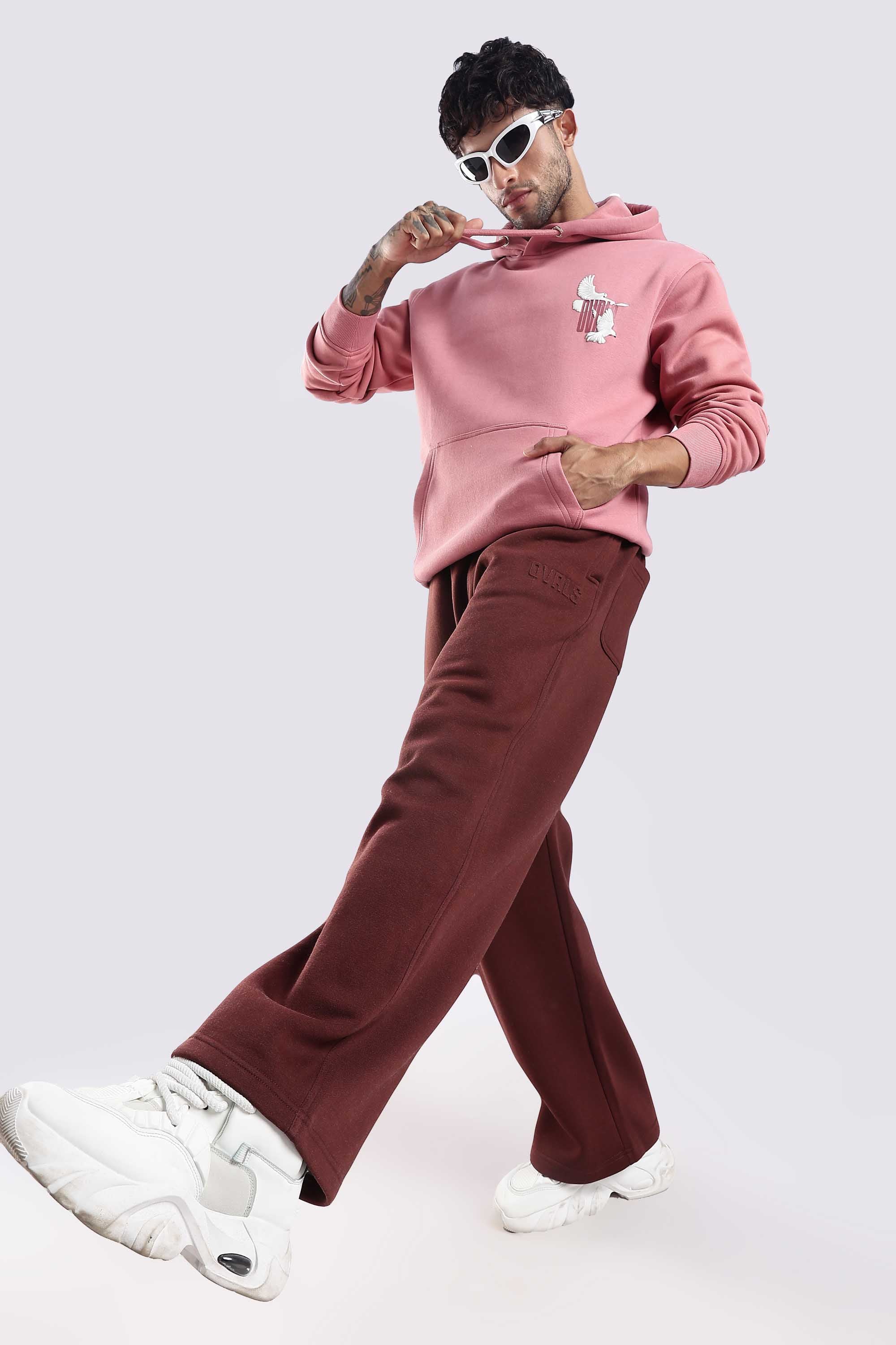 Rooted heavyweight brown joggers