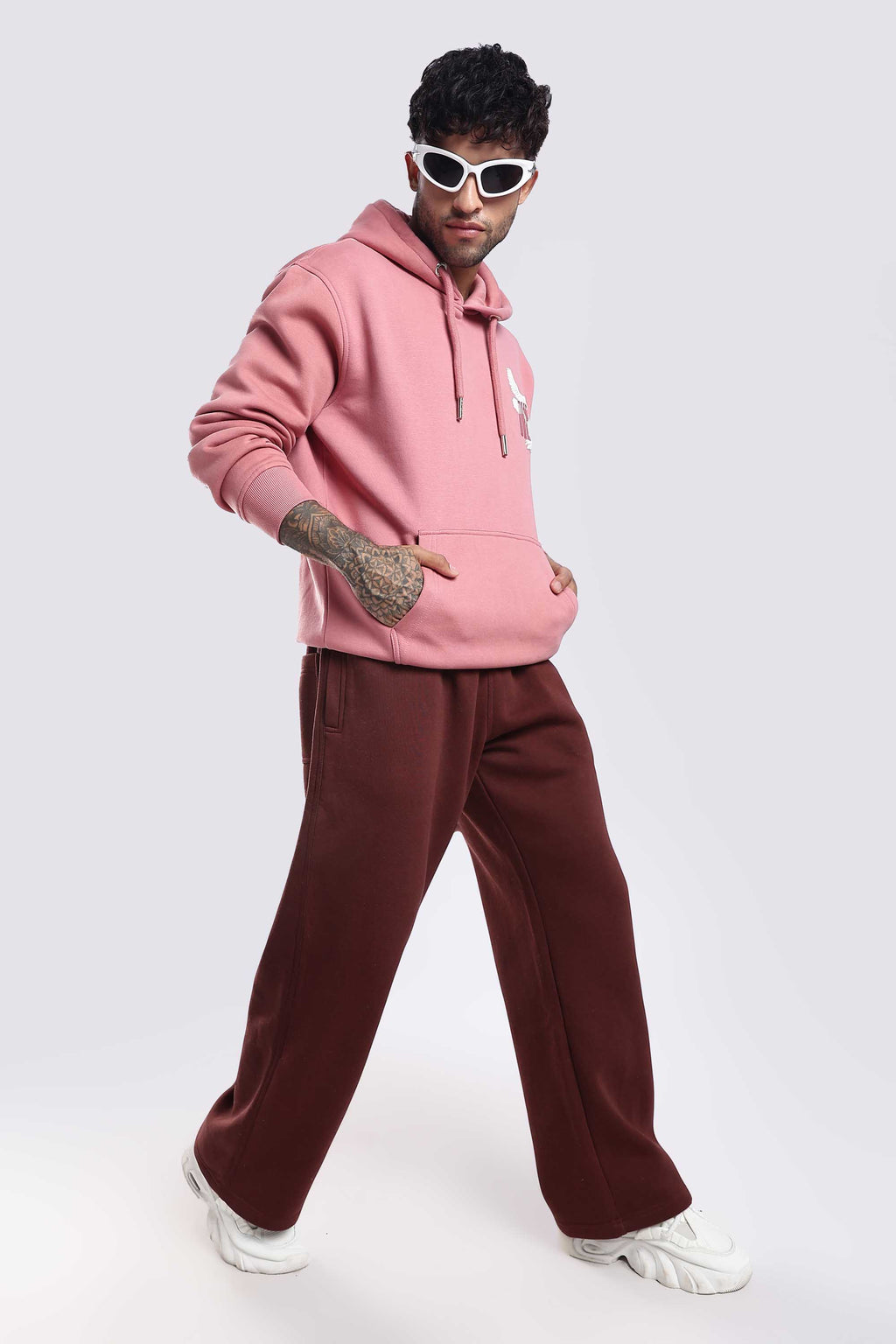 Rooted heavyweight brown joggers