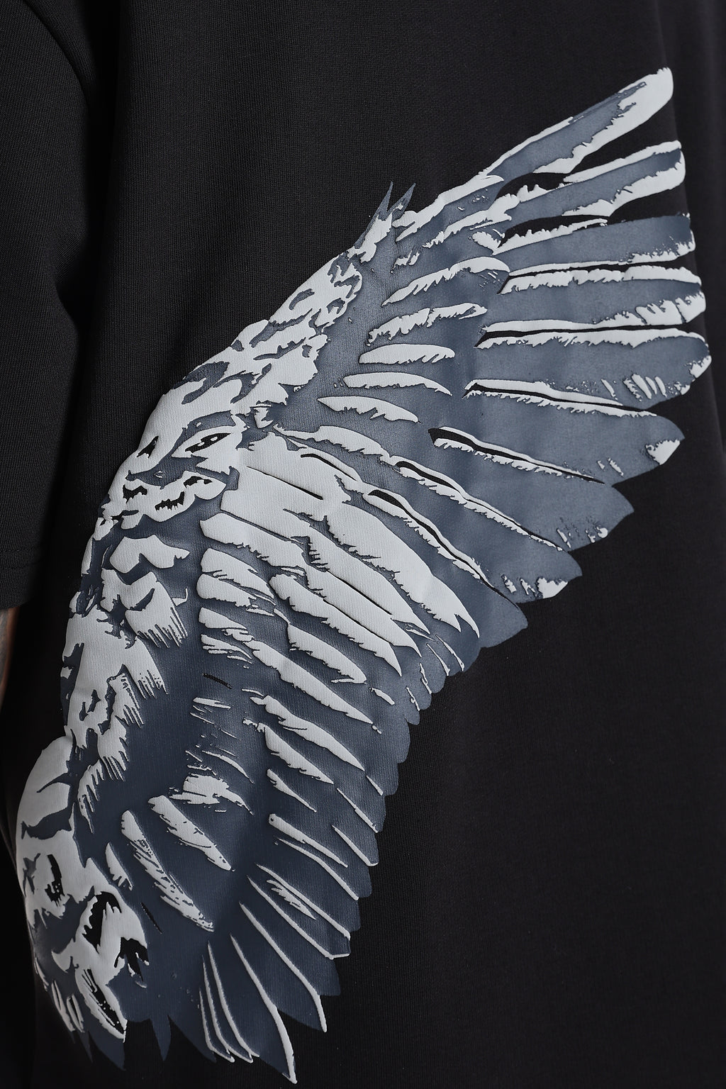 Shield Wings Black Oversized Fit T-Shirt