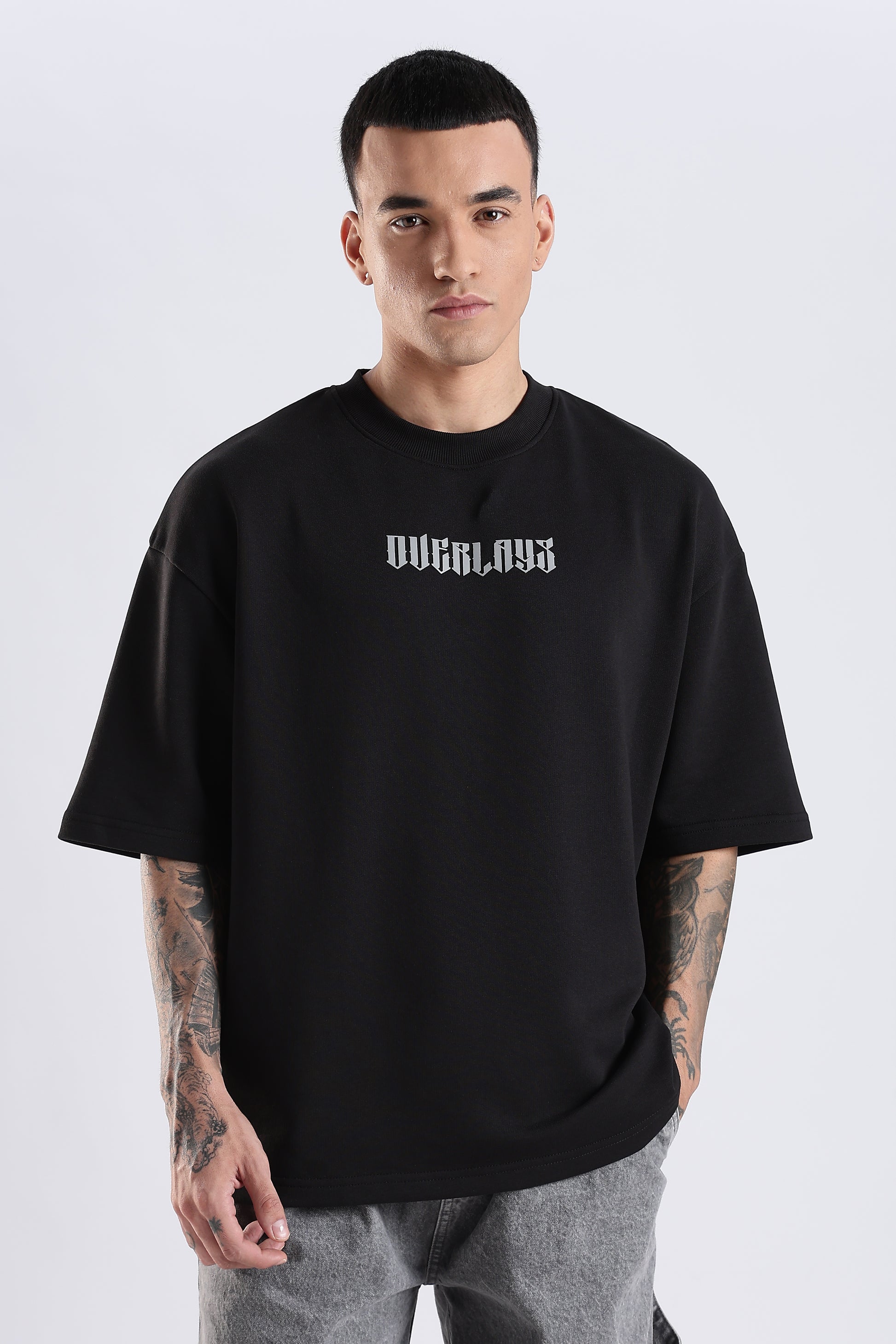Shield Wings Black Oversized Fit T-Shirt