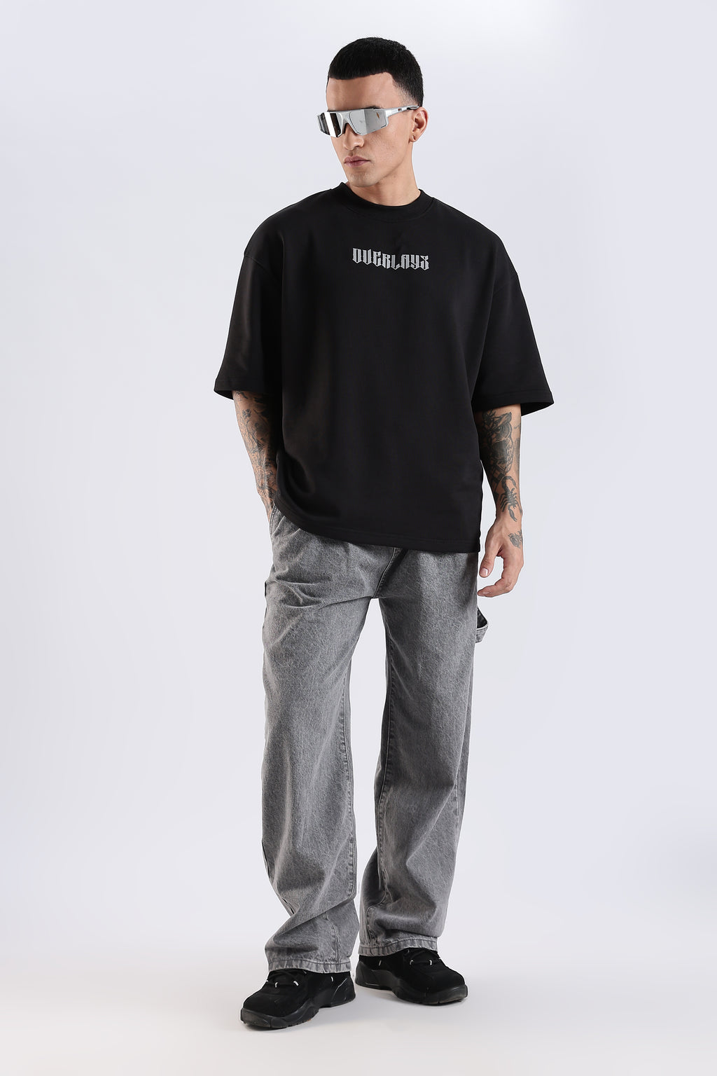 Shield Wings Black Oversized Fit T-Shirt
