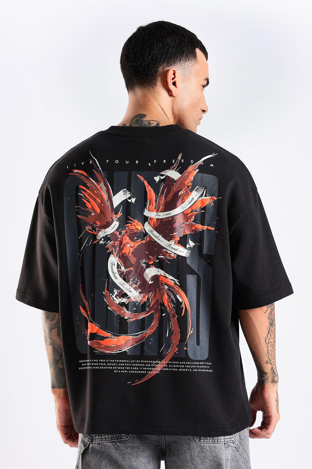Liberty Black Oversized Fit T-Shirt