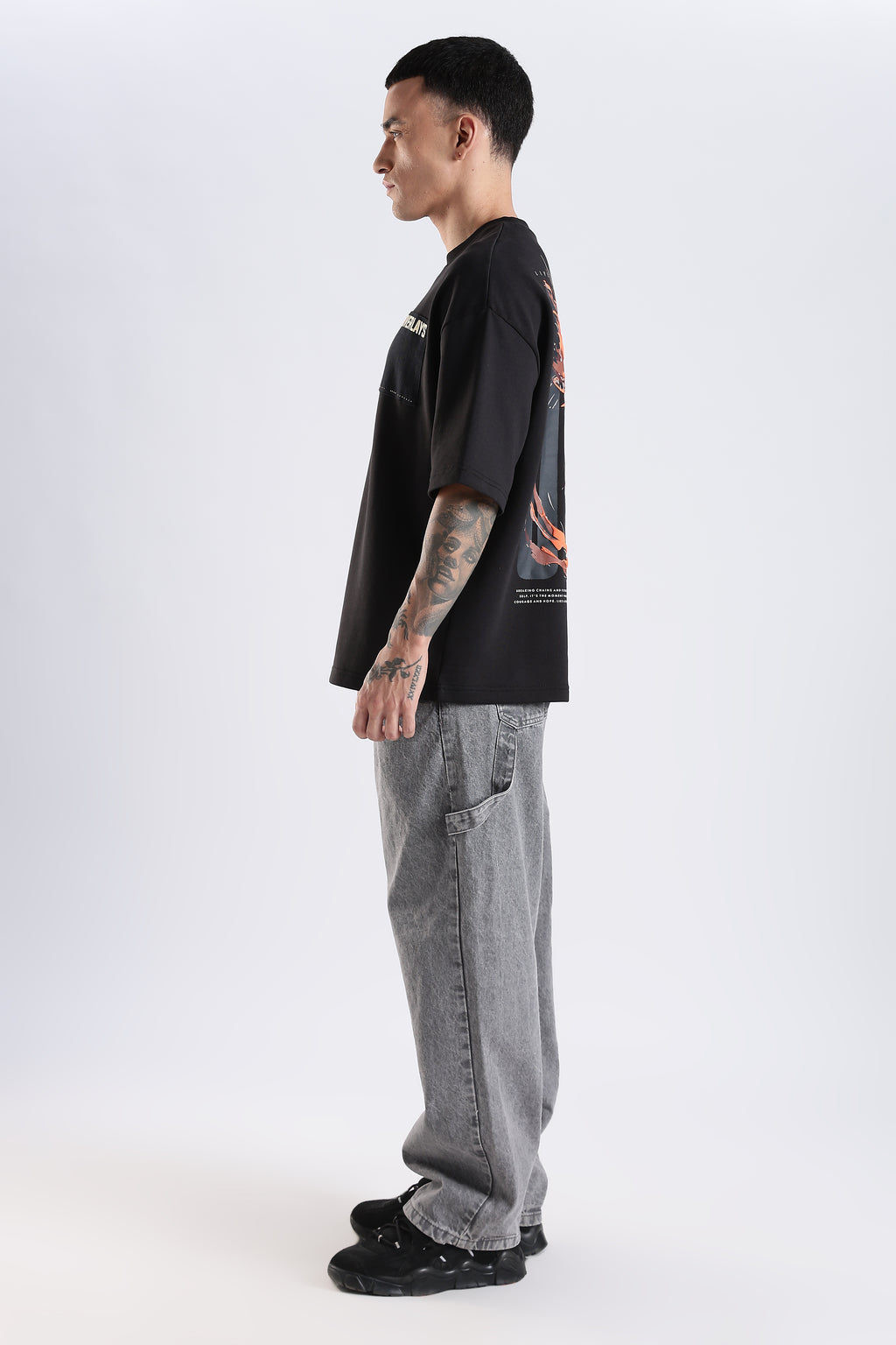 Liberty Black Oversized Fit T-Shirt