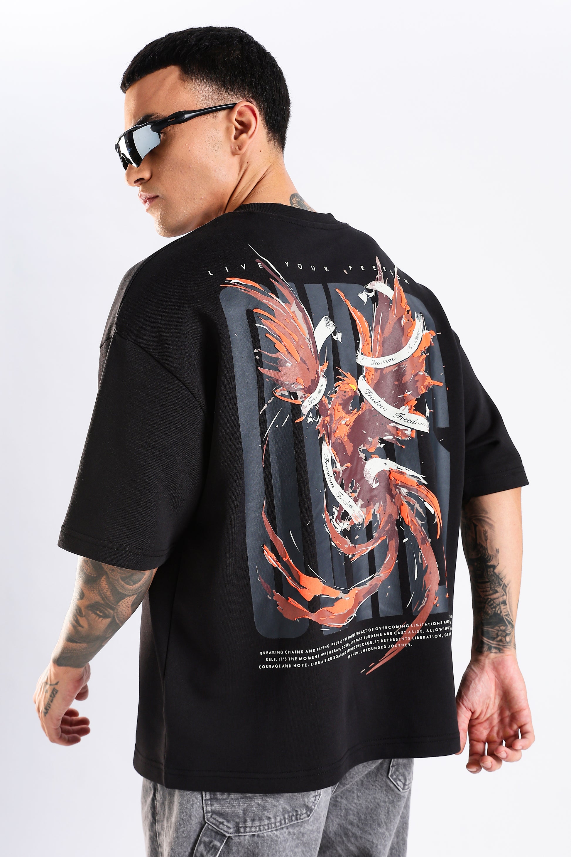 Liberty Black Oversized Fit T-Shirt