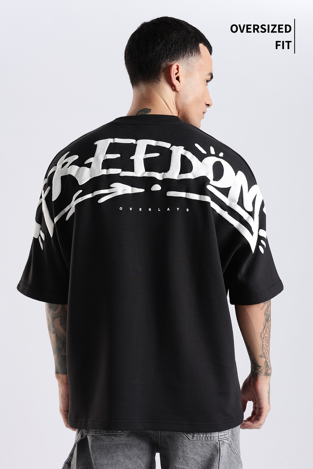 Freedom Garffetie Black Oversized Fit T-Shirt