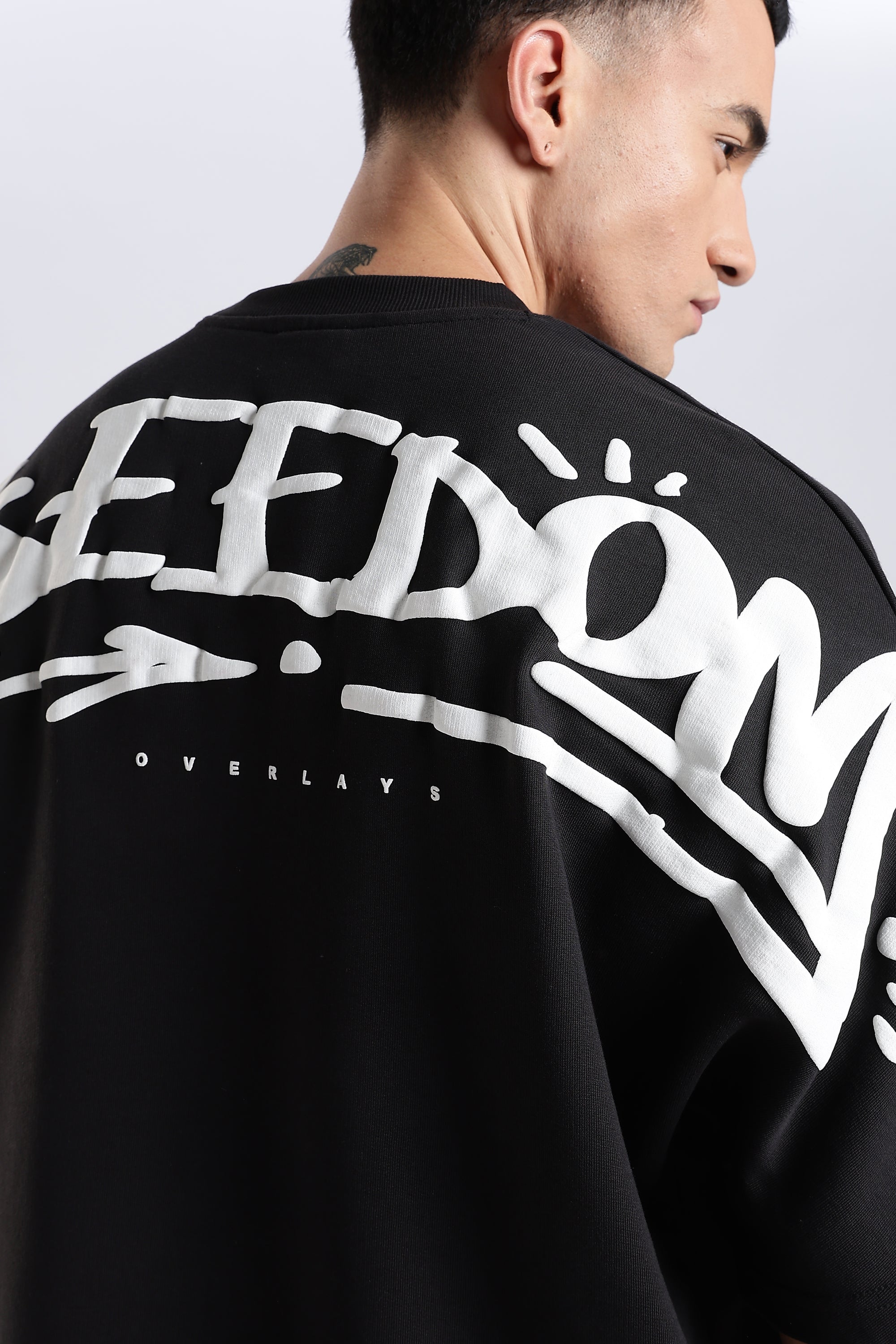 Freedom Garffetie Black Oversized Fit T-Shirt