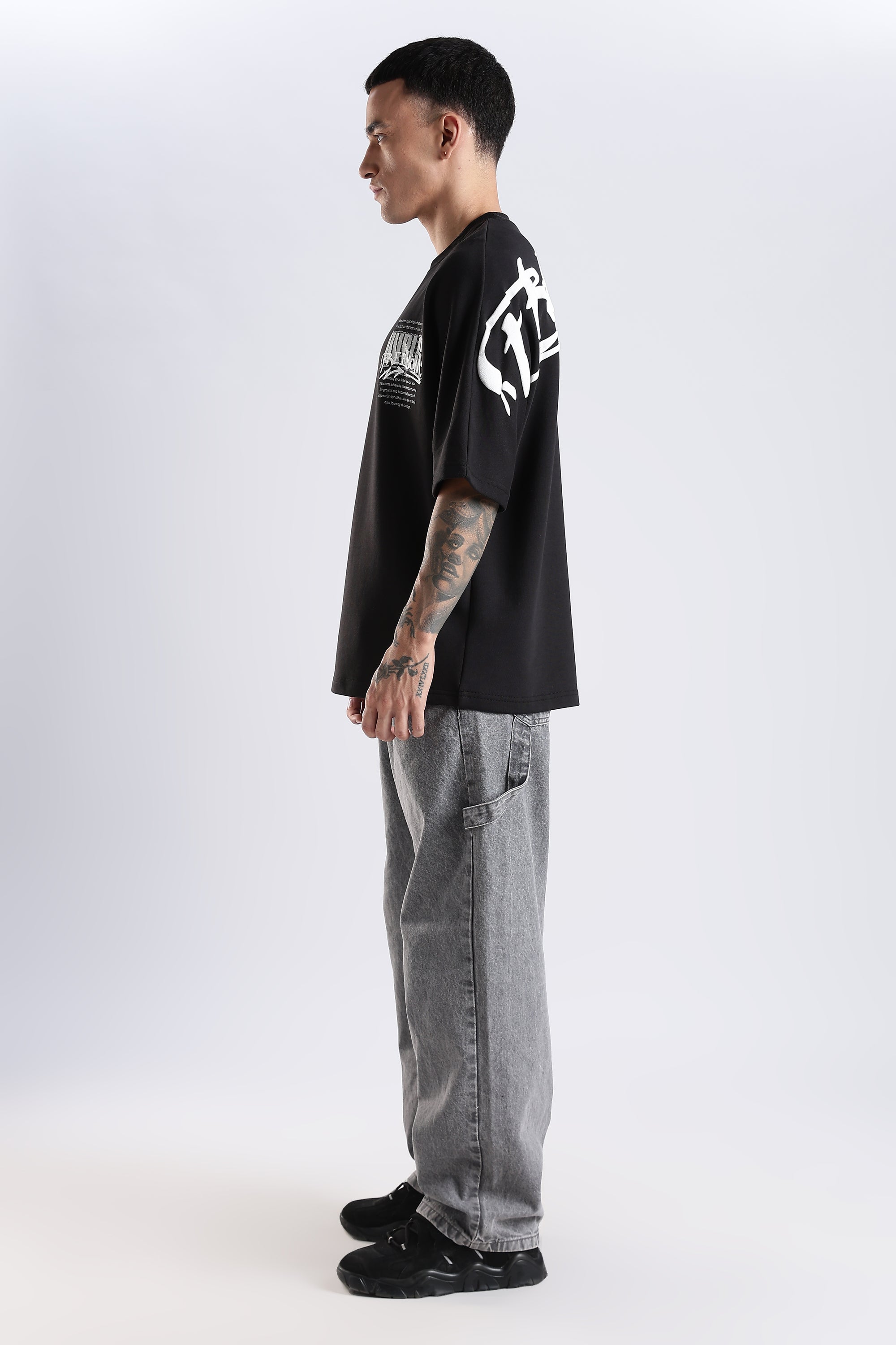 Freedom Garffetie Black Oversized Fit T-Shirt