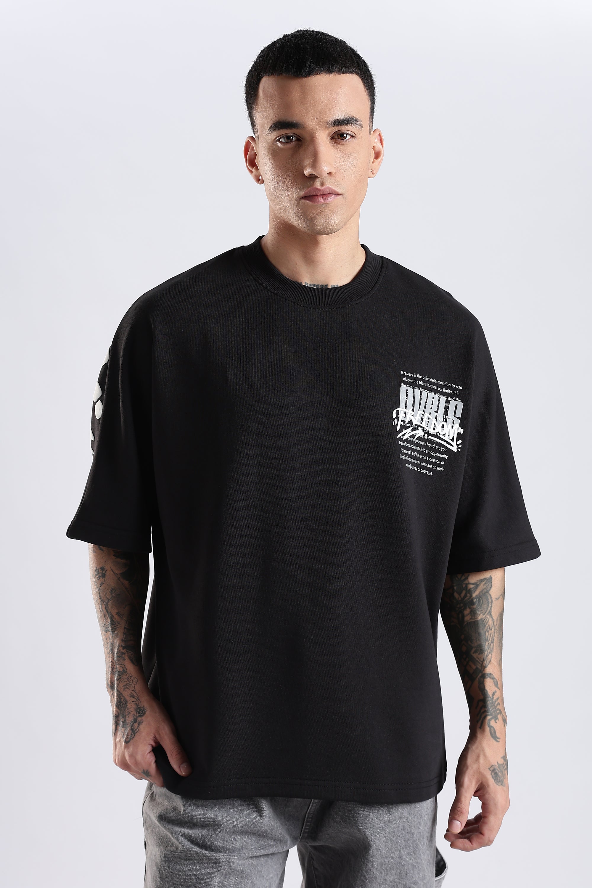 Freedom Garffetie Black Oversized Fit T-Shirt