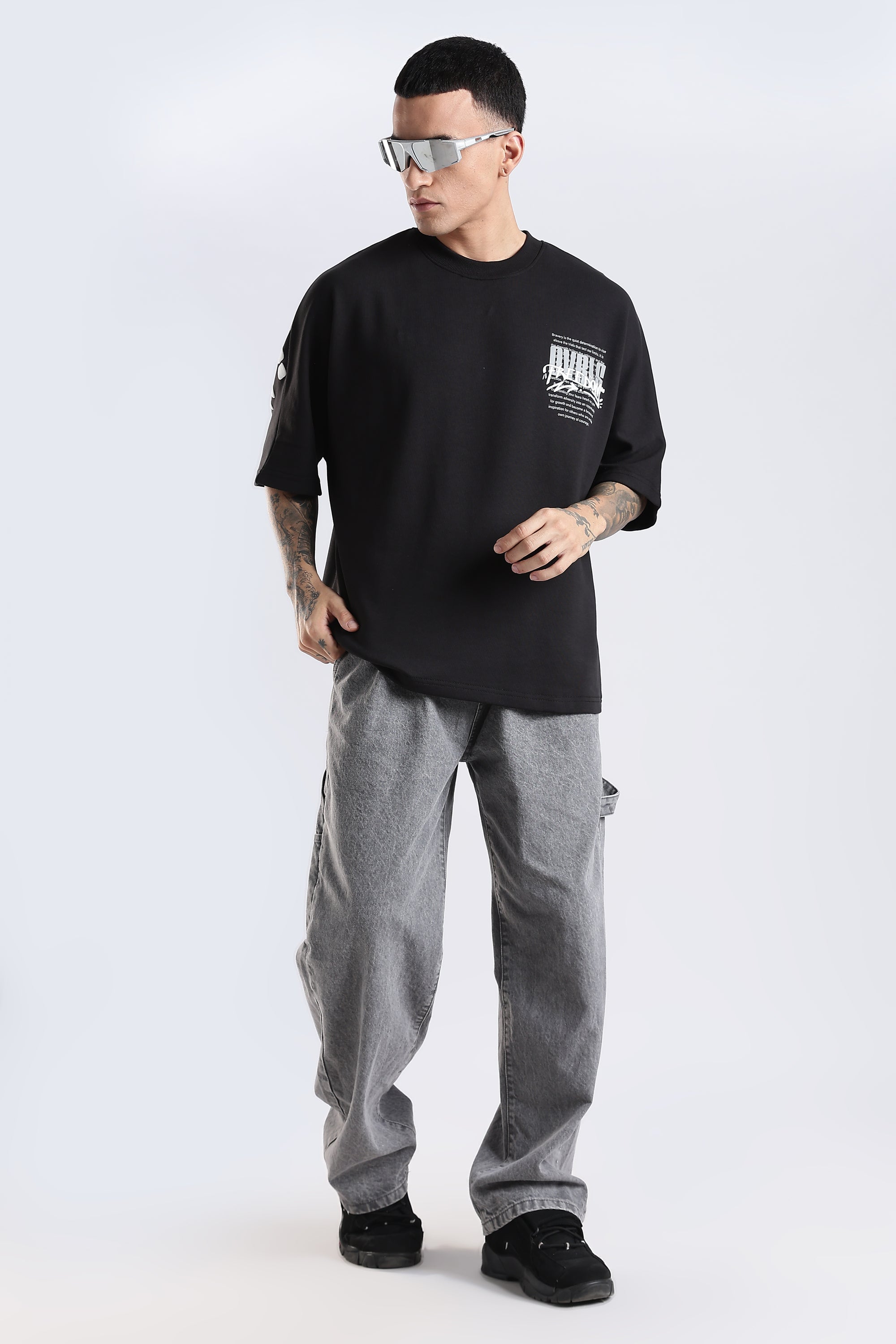 Freedom Garffetie Black Oversized Fit T-Shirt