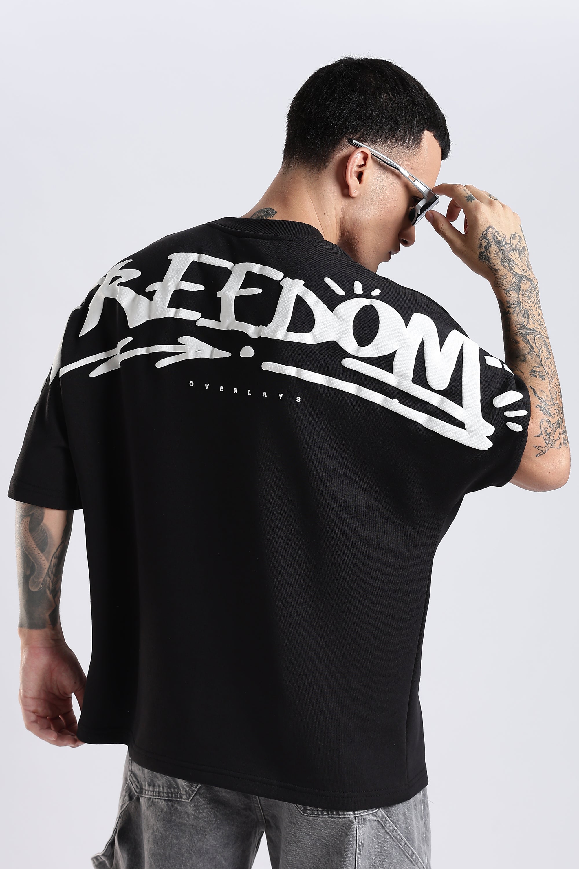 Freedom Garffetie Black Oversized Fit T-Shirt