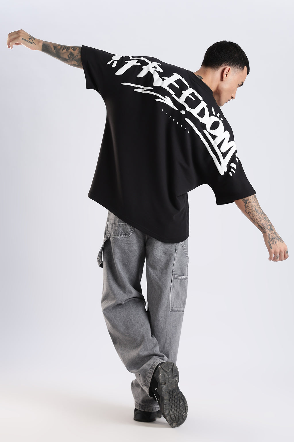 Freedom Garffetie Black Oversized Fit T-Shirt