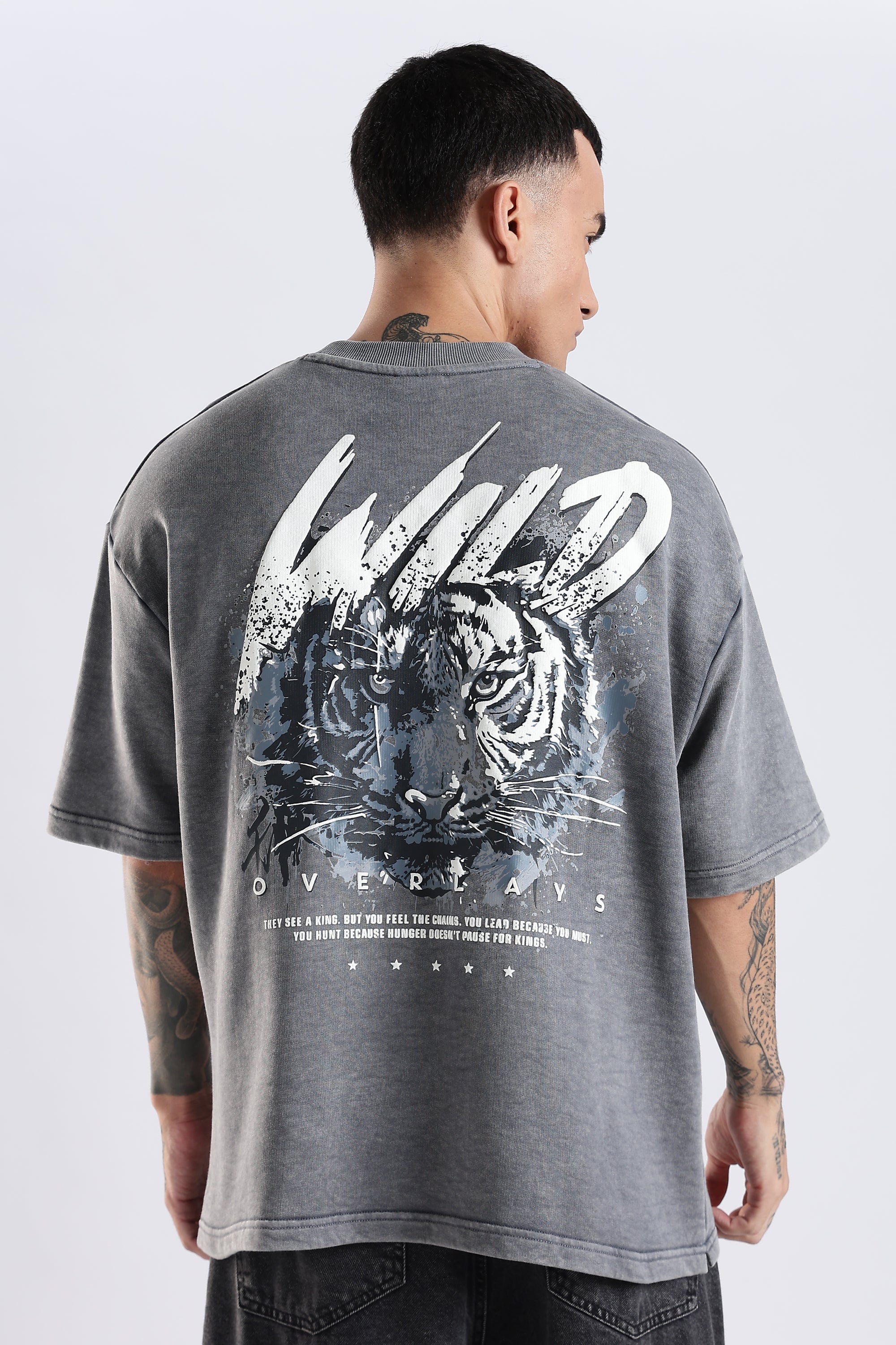Blazing Wild distressed Oversized Fit T-Shirt