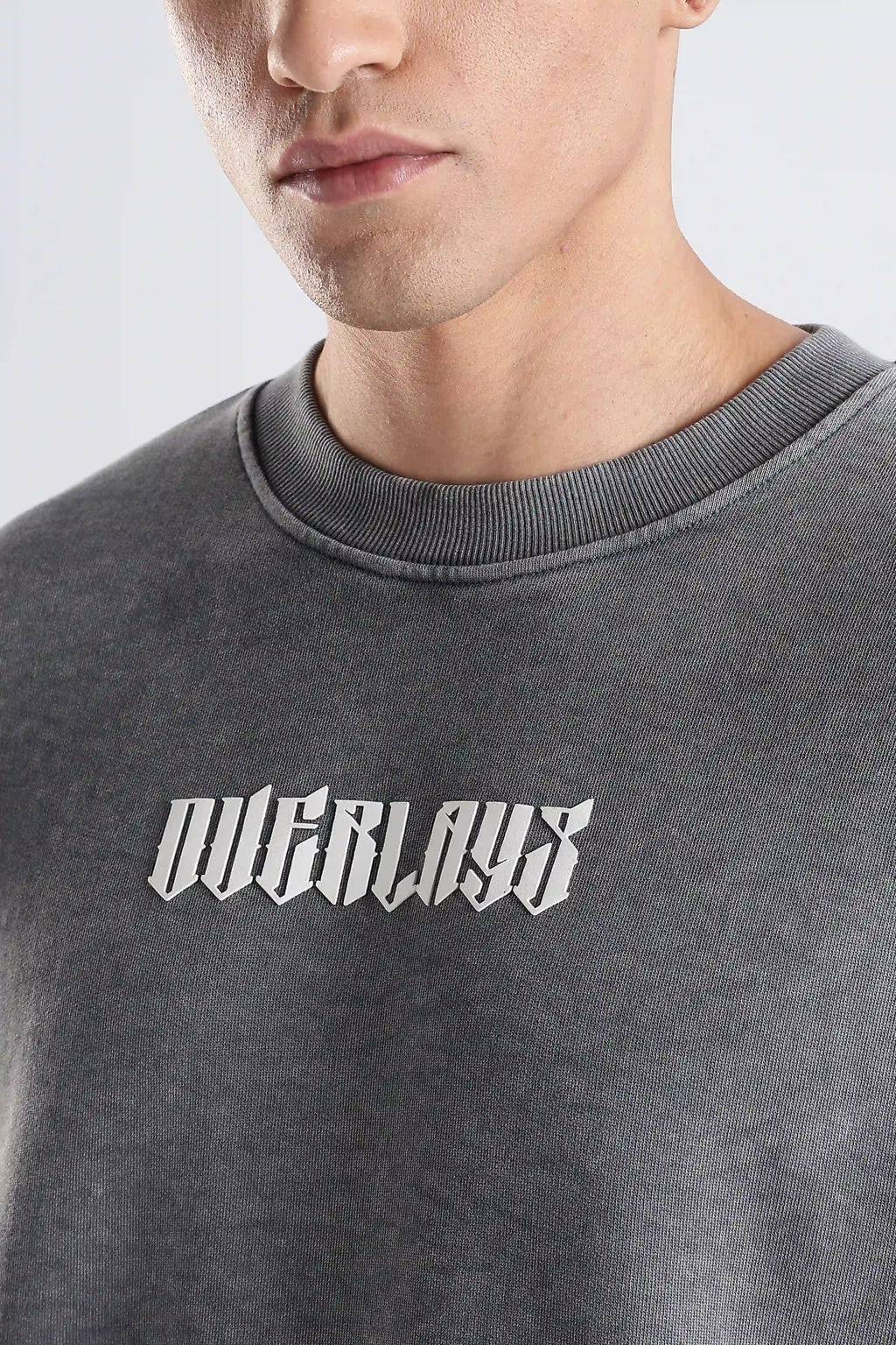 Grey Blazing Wild distressed Oversized Fit T-Shirt