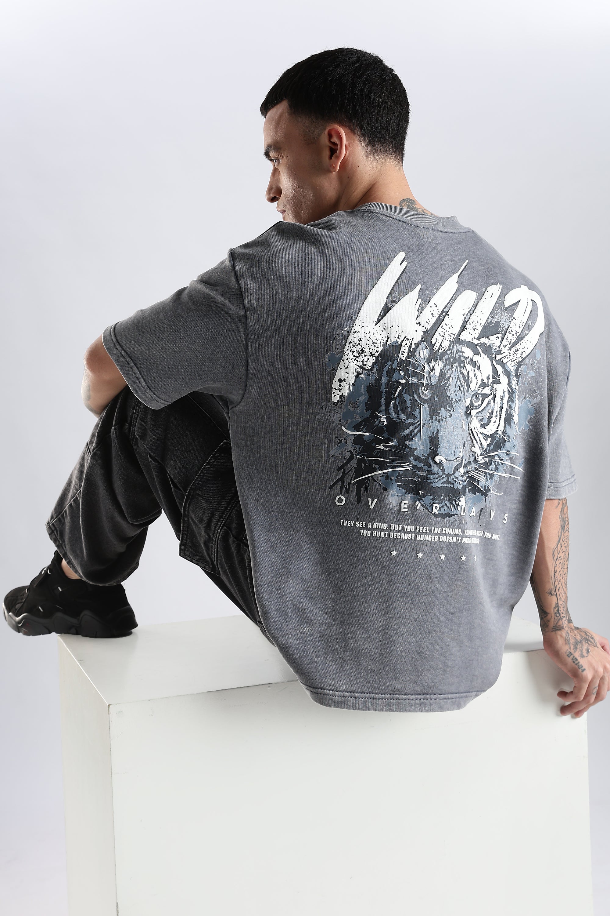 Blazing Wild distressed Oversized Fit T-Shirt