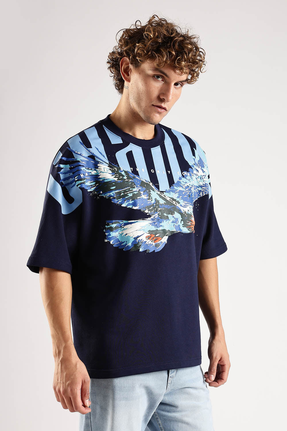 Sky Walker Navy Oversized T-Shirt