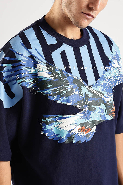 Sky Walker Navy Oversized T-Shirt