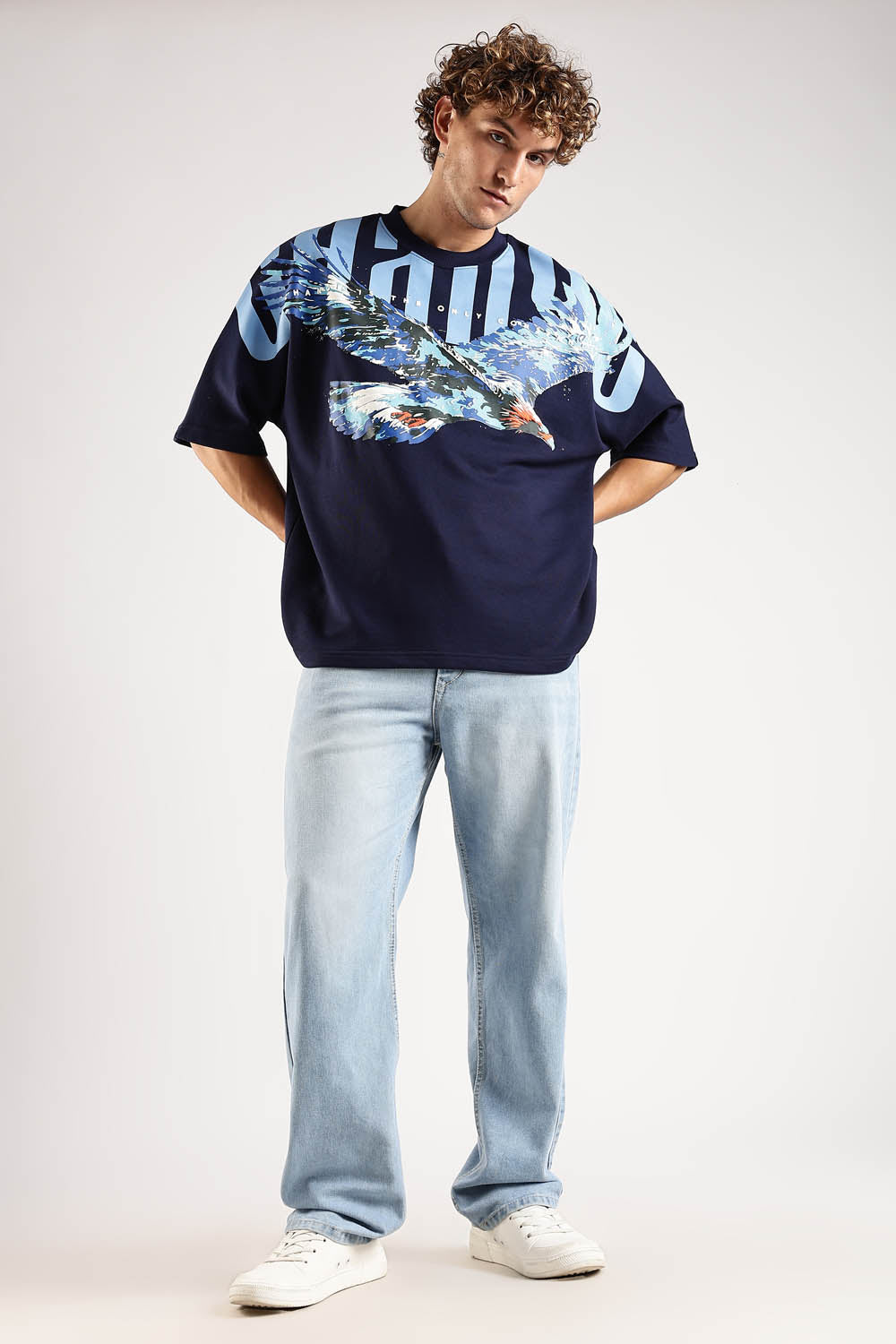 Sky Walker Navy Oversized T-Shirt