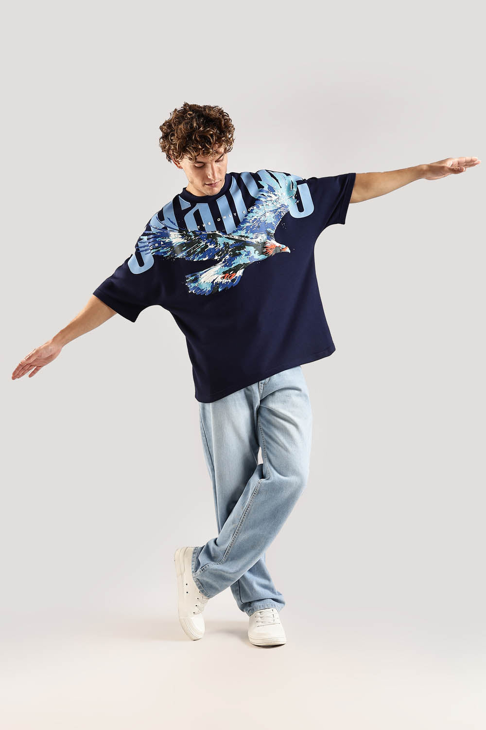 Sky Walker Navy Oversized T-Shirt