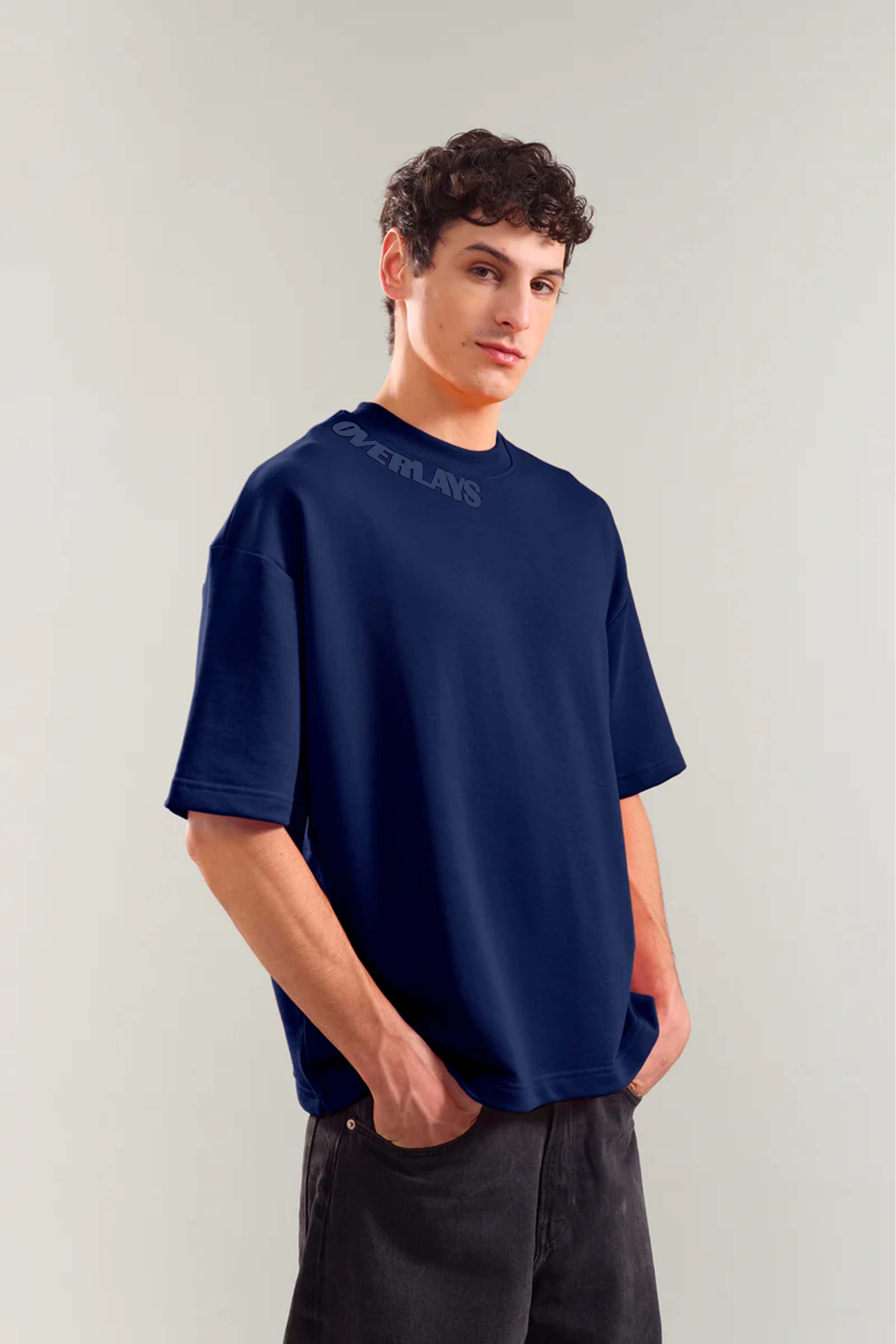 Oversized Free Spirit Arc Navy T-shirt - Heavy Weight