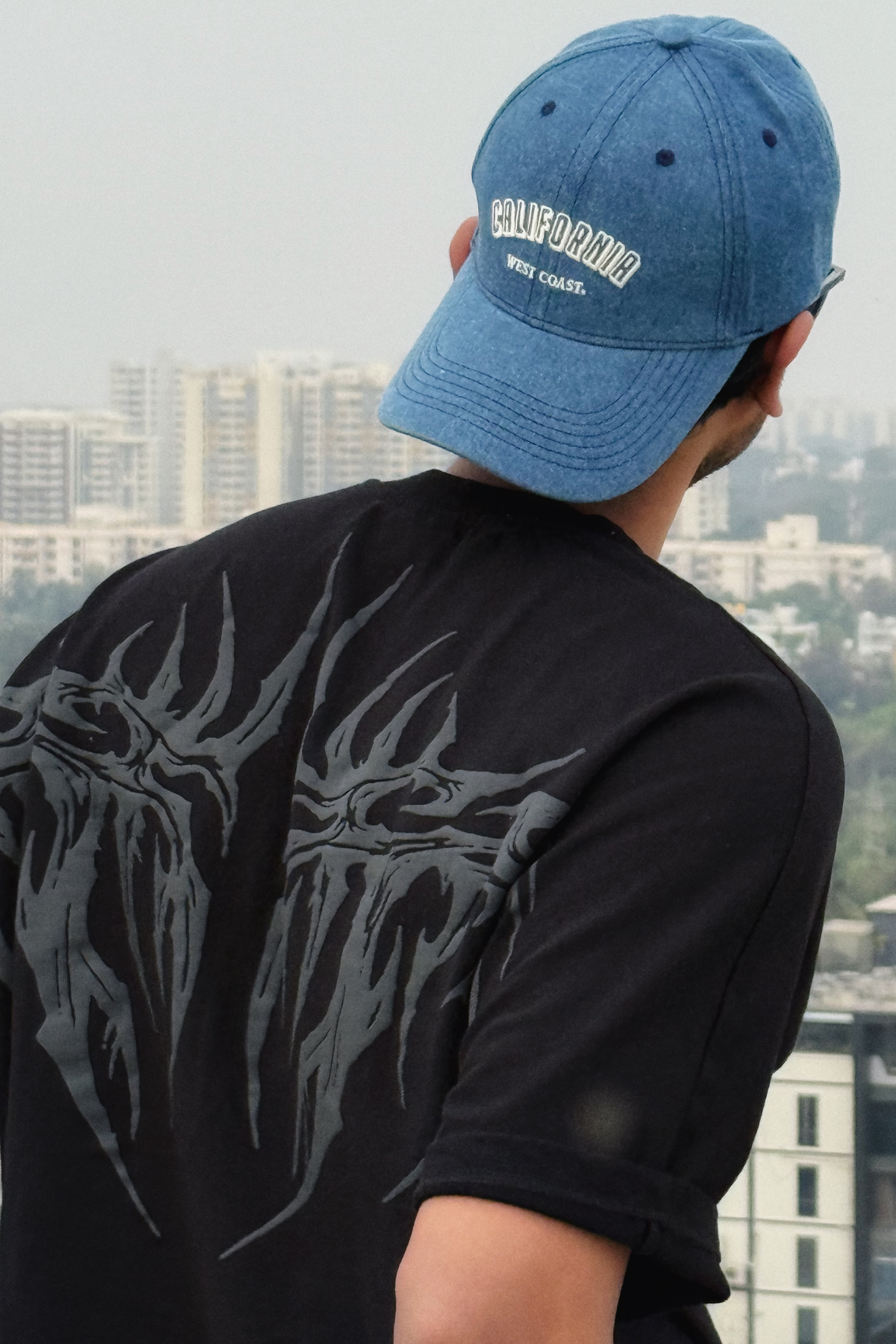 Shadow Wings Black Oversized T-Shirt