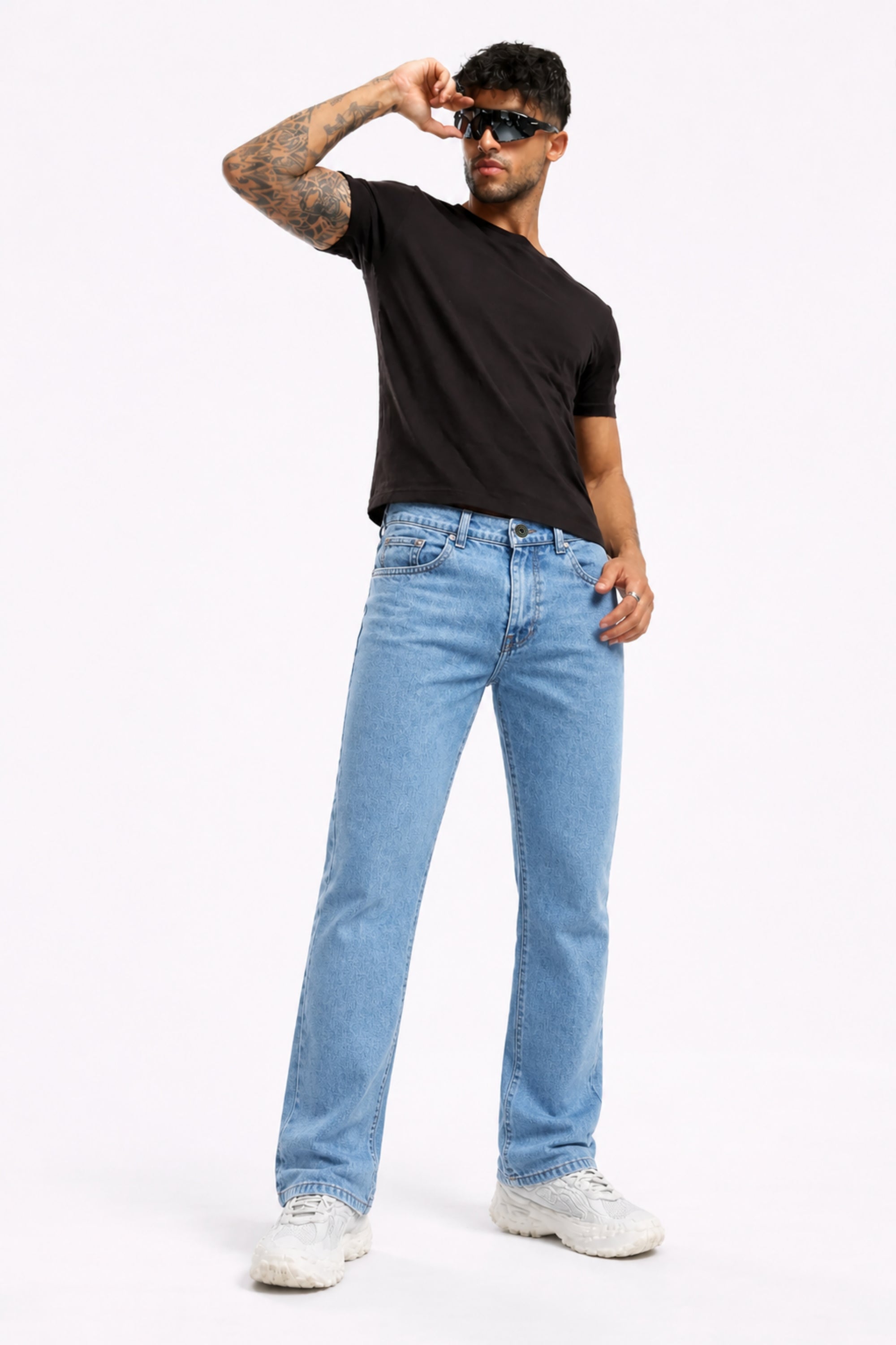 Blue Drift Washed Straight Fit Cargo