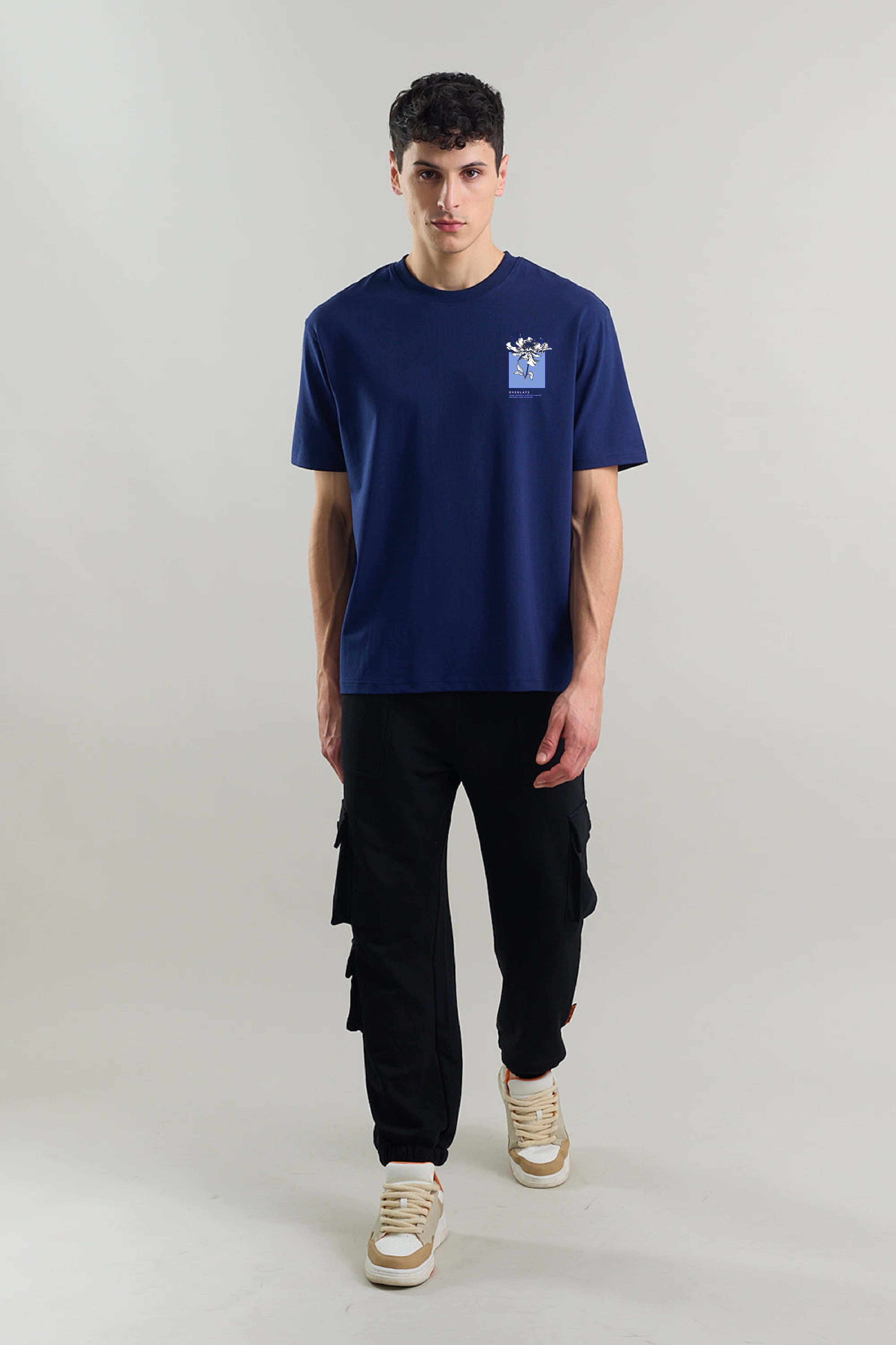 Periwinkle Navy Relaxed Fit T-shirt-Ultra Soft