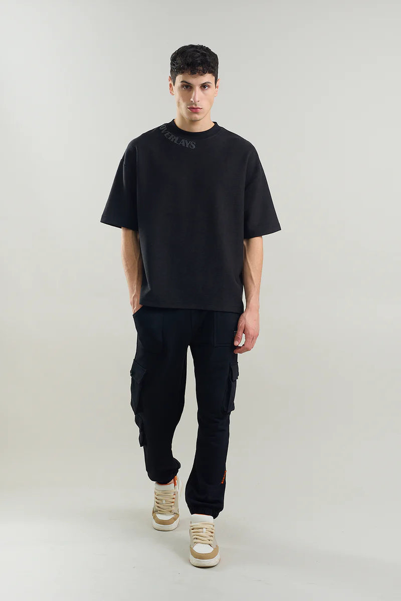 Textured Arc Raven Oversized Fit T-shirt