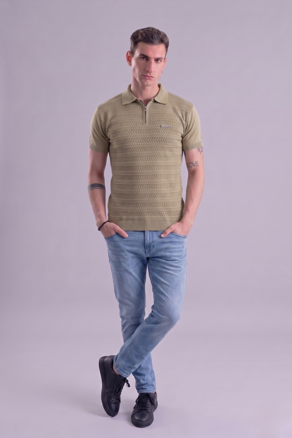 Desert Weave Tan Regular Fit Polo