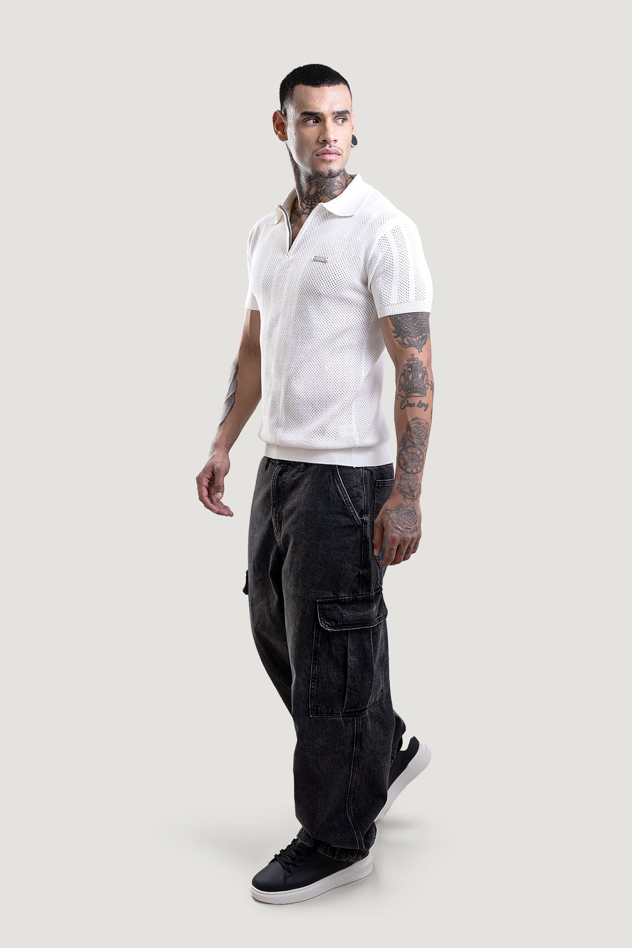 Opal White Textured Polo T-Shirt