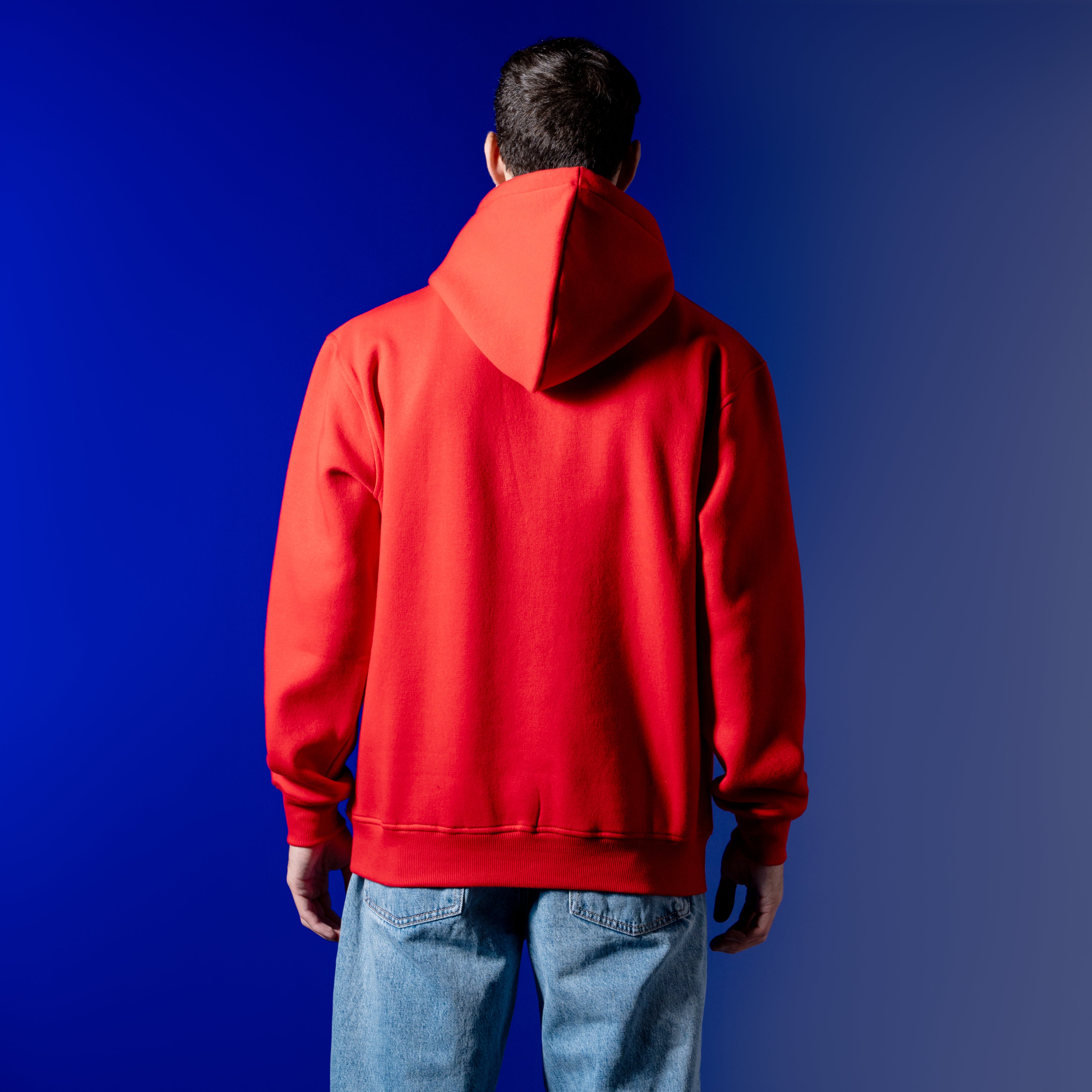 Red Embossed Hoodie