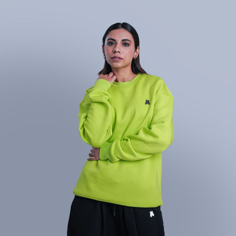 Serpent Oversized Sweatshirt - Acid Lime