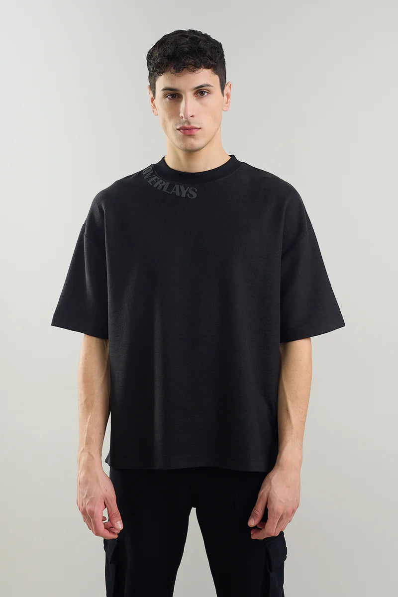 Textured Arc Raven Oversized Fit T-shirt