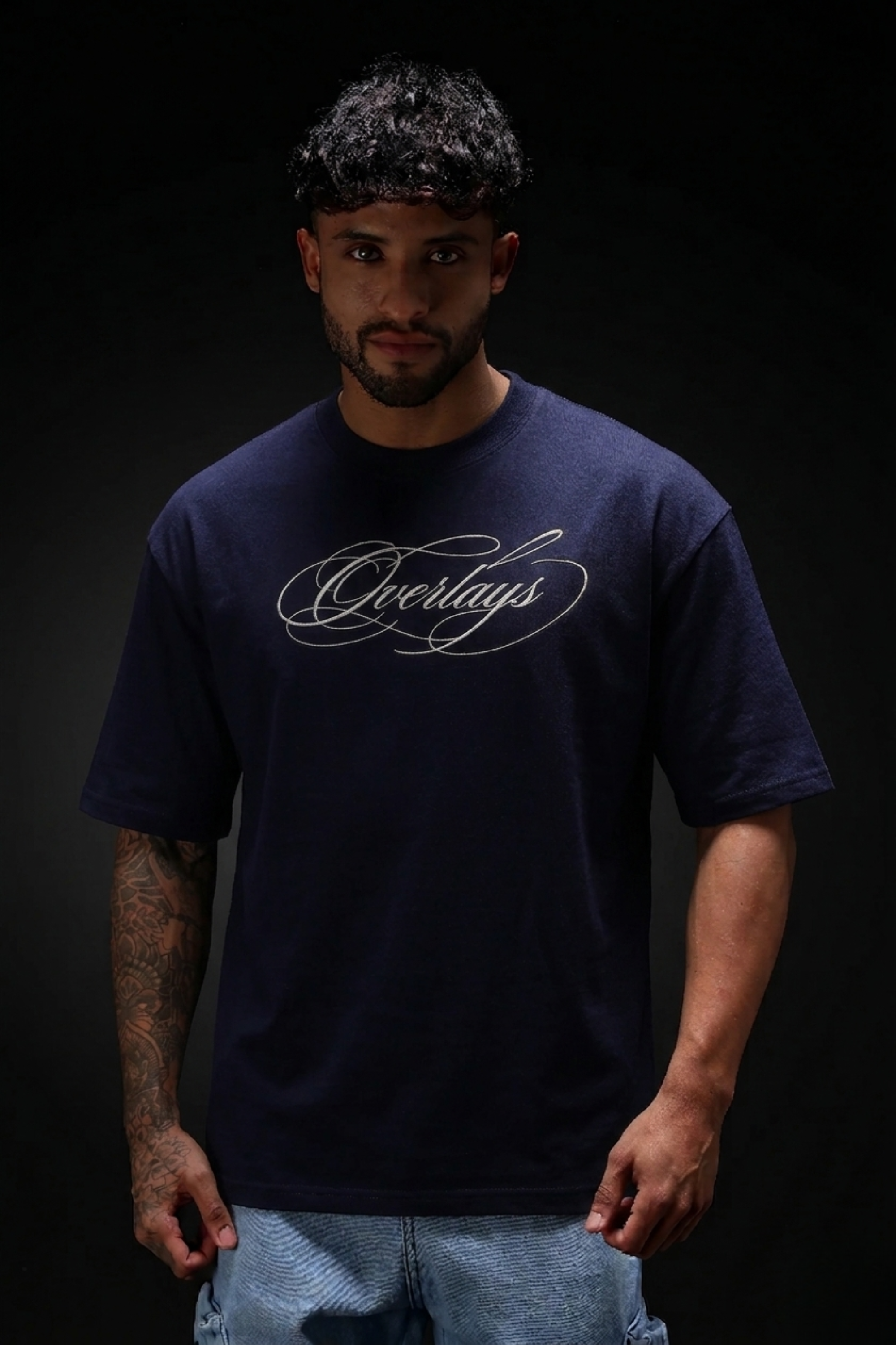 Midnight Bloom Navy Oversized T-shirt