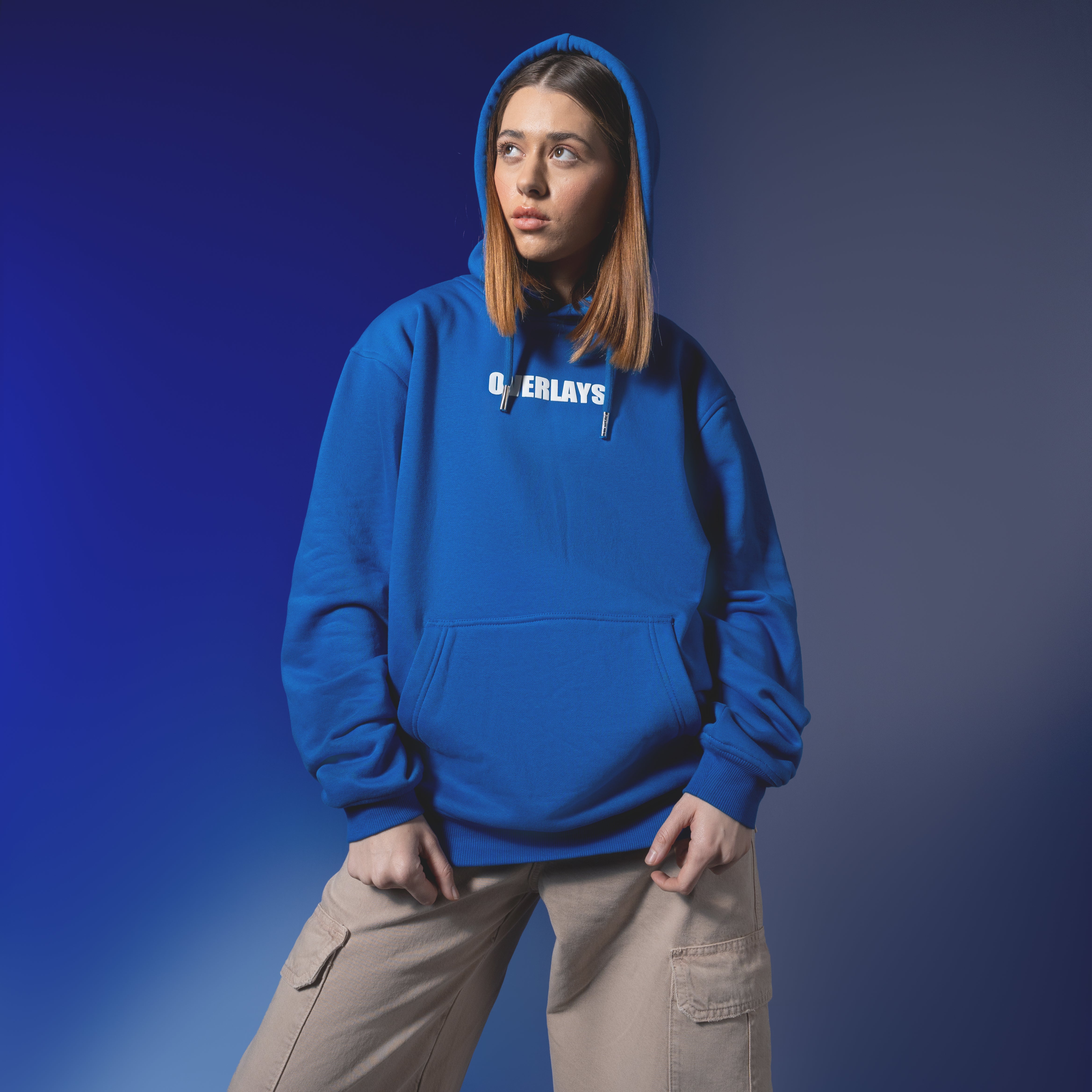 Diode Blue Oversized Hoodies