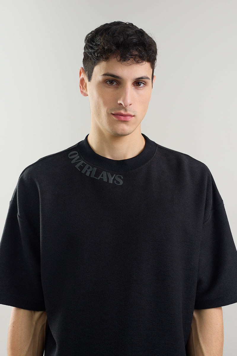 Textured Arc Raven Oversized Fit T-shirt