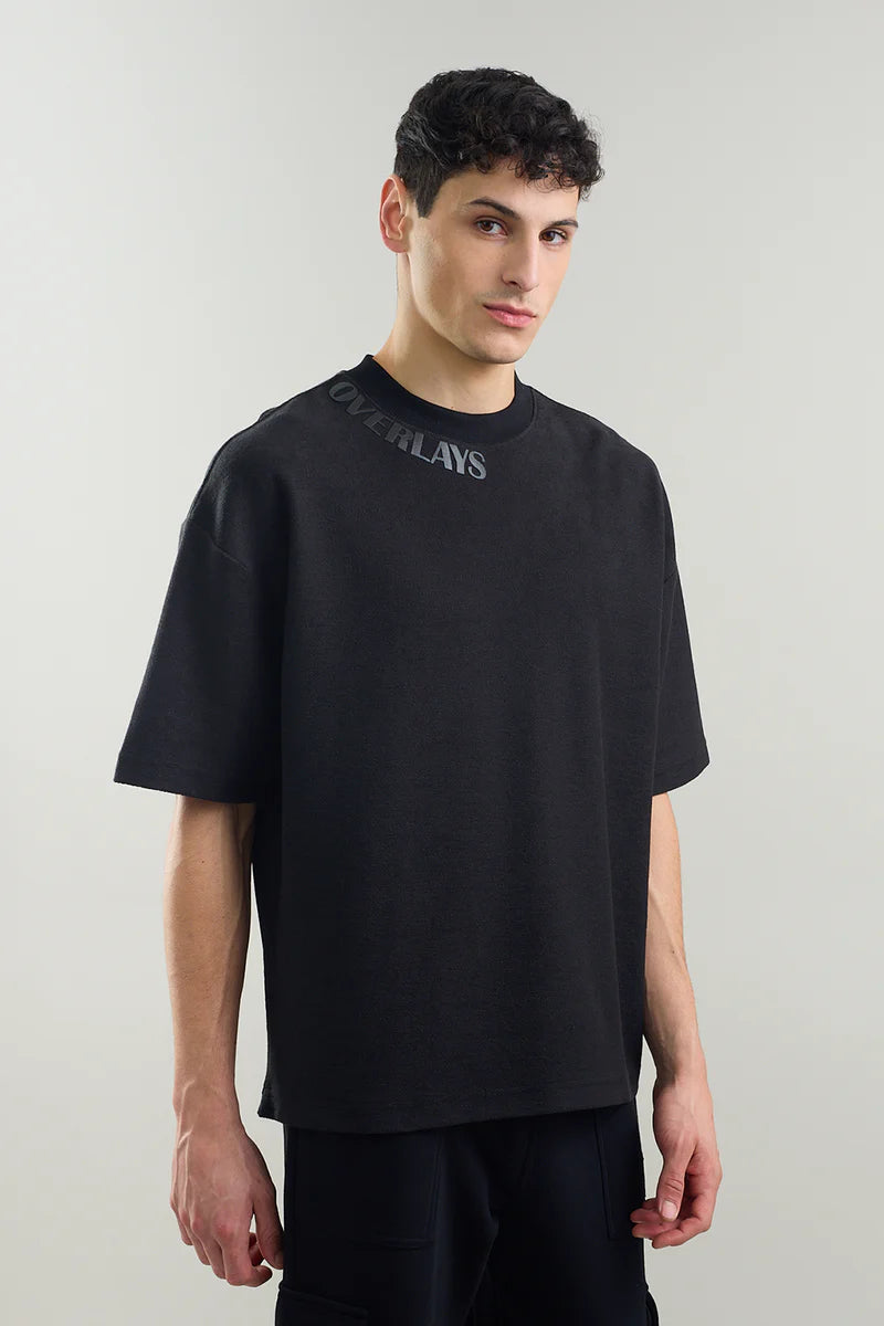 Textured Arc Raven Oversized Fit T-shirt
