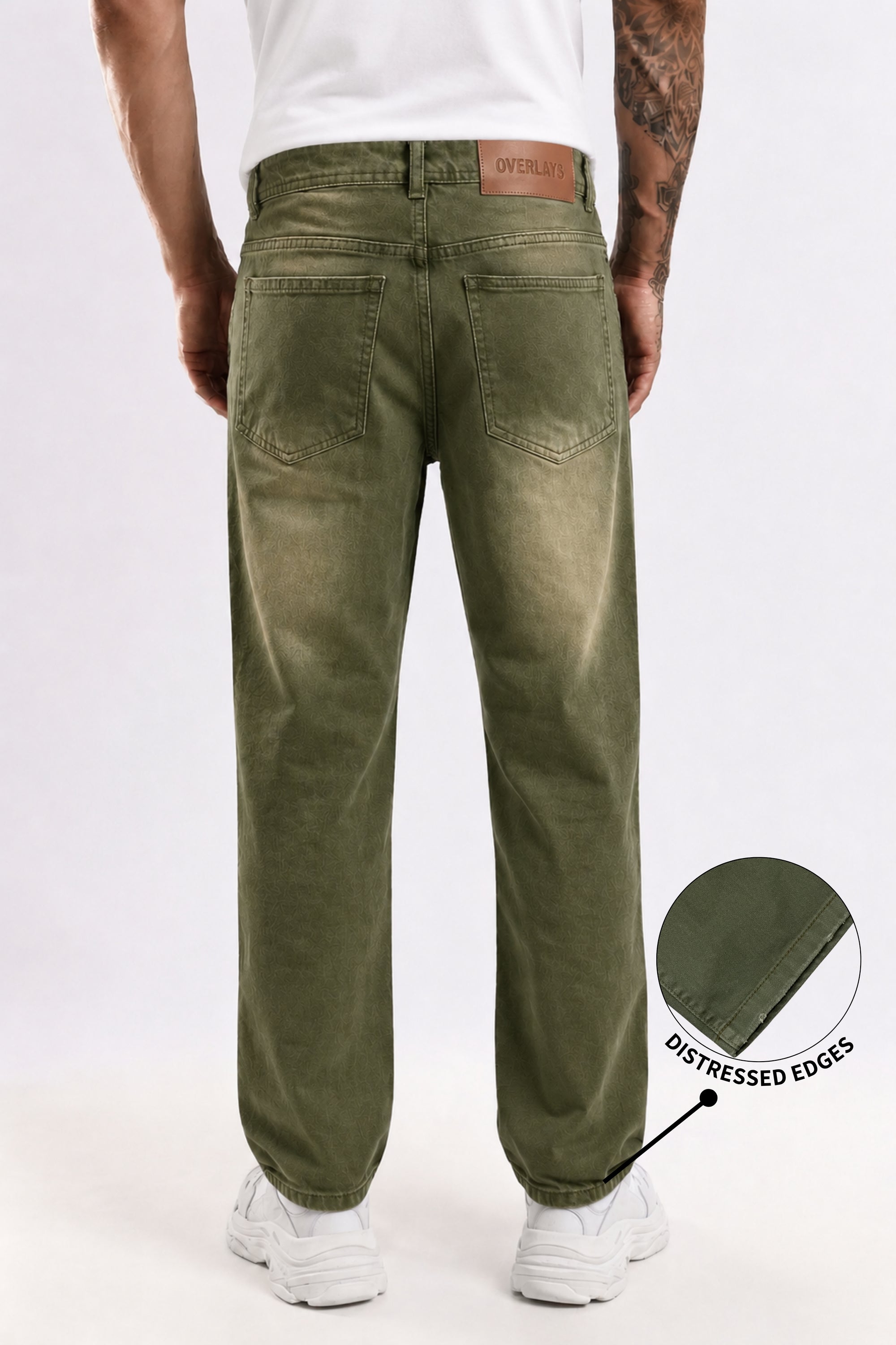 Ivy Wash Green Distressed Baggy Denim