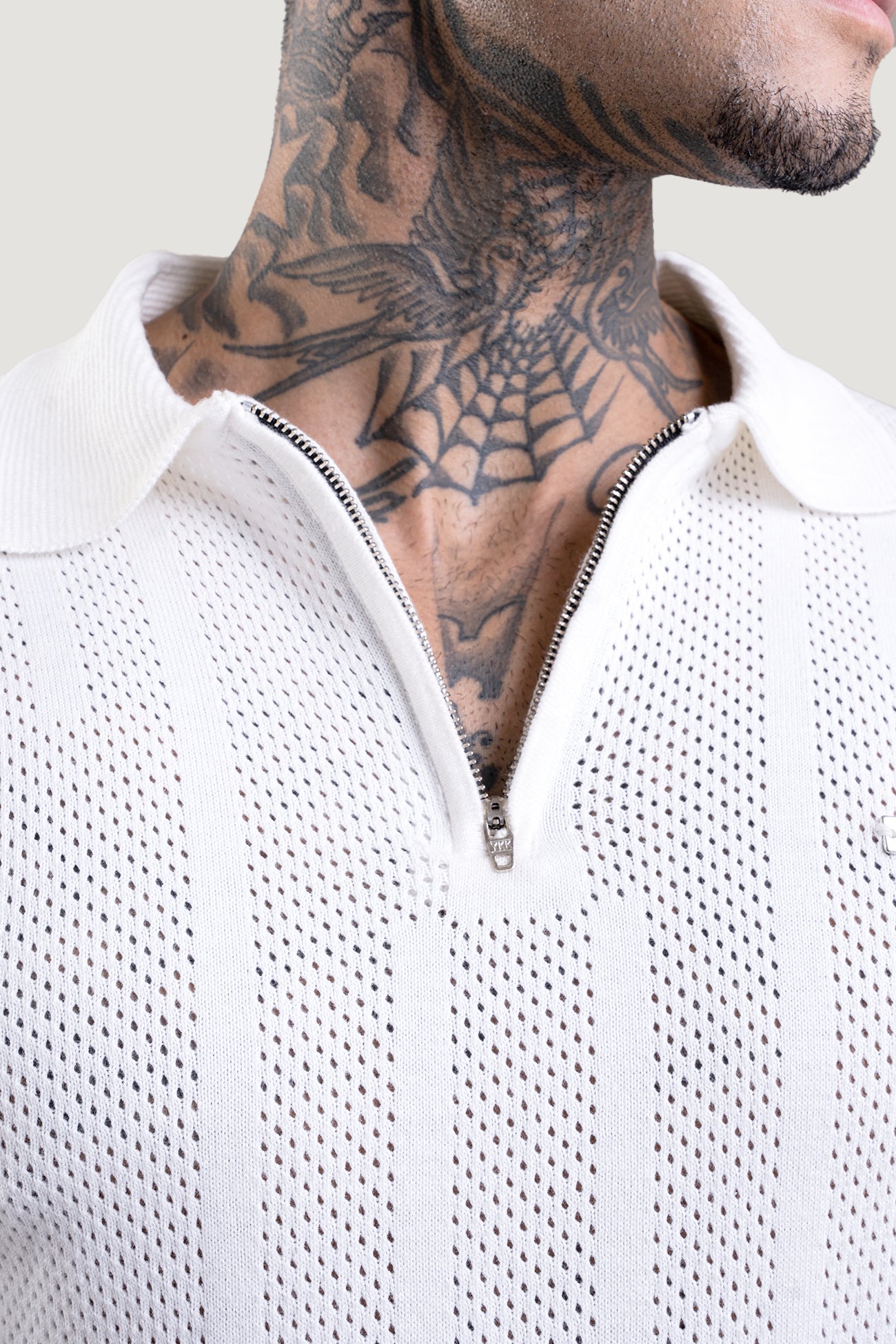 Opal White Textured Polo T-Shirt