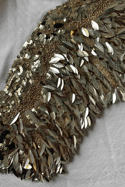 Gold Shield Wings Embroidered Black Oversized Fit T-Shirt