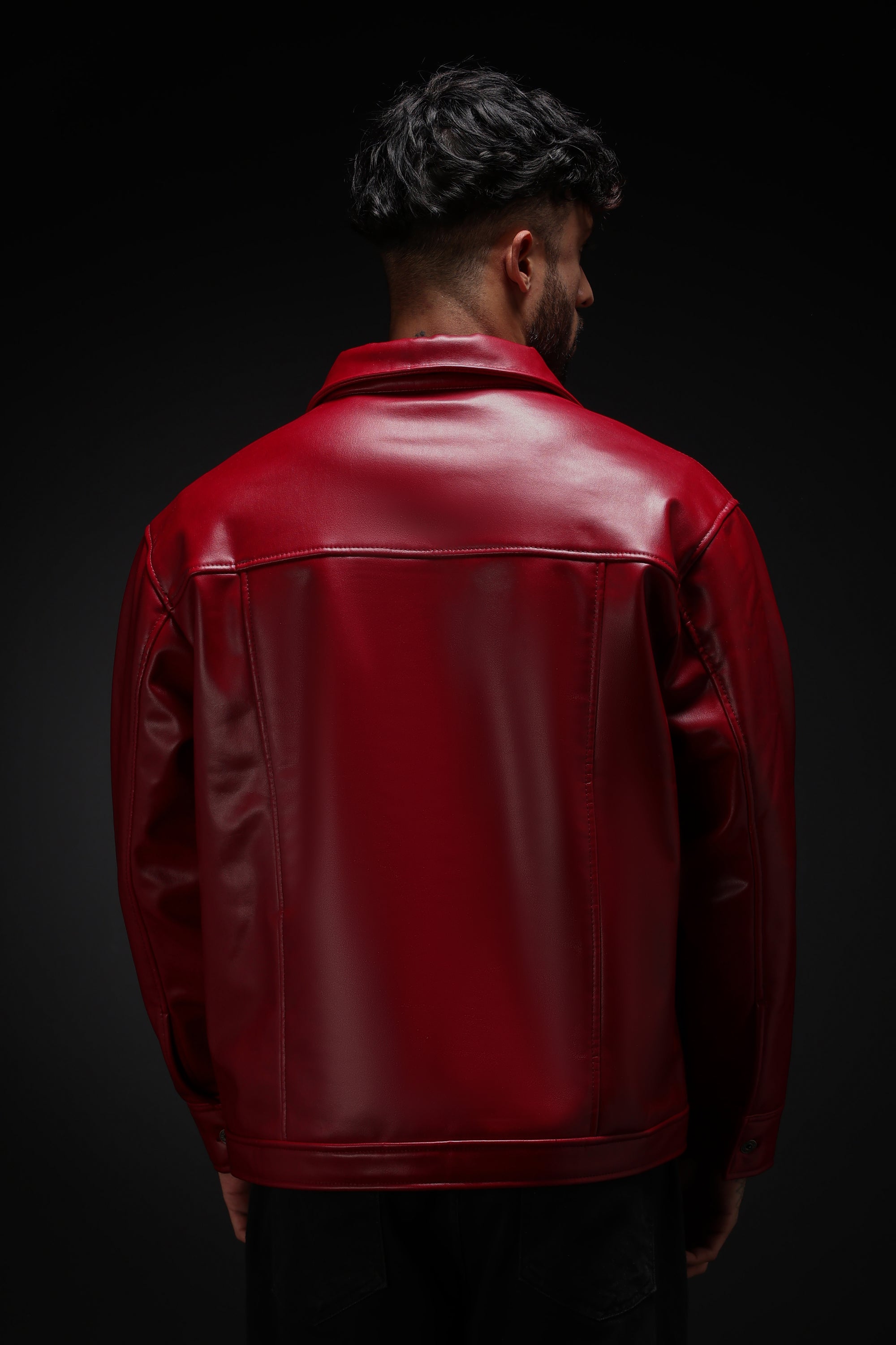 RED REXINE JACKET
