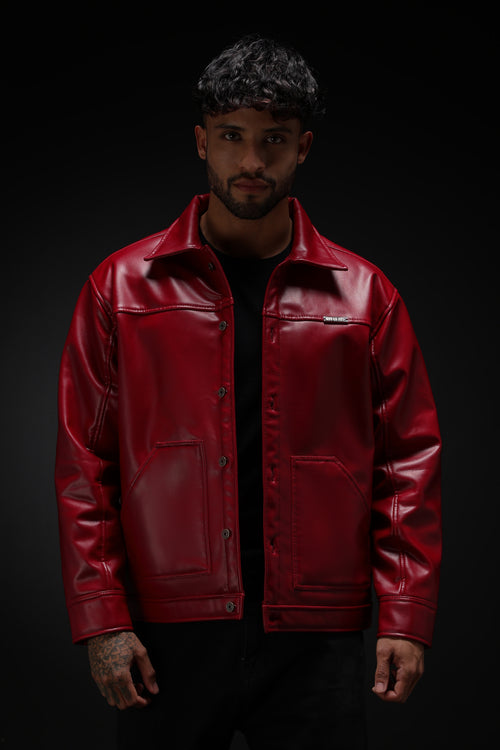 RED REXINE JACKET