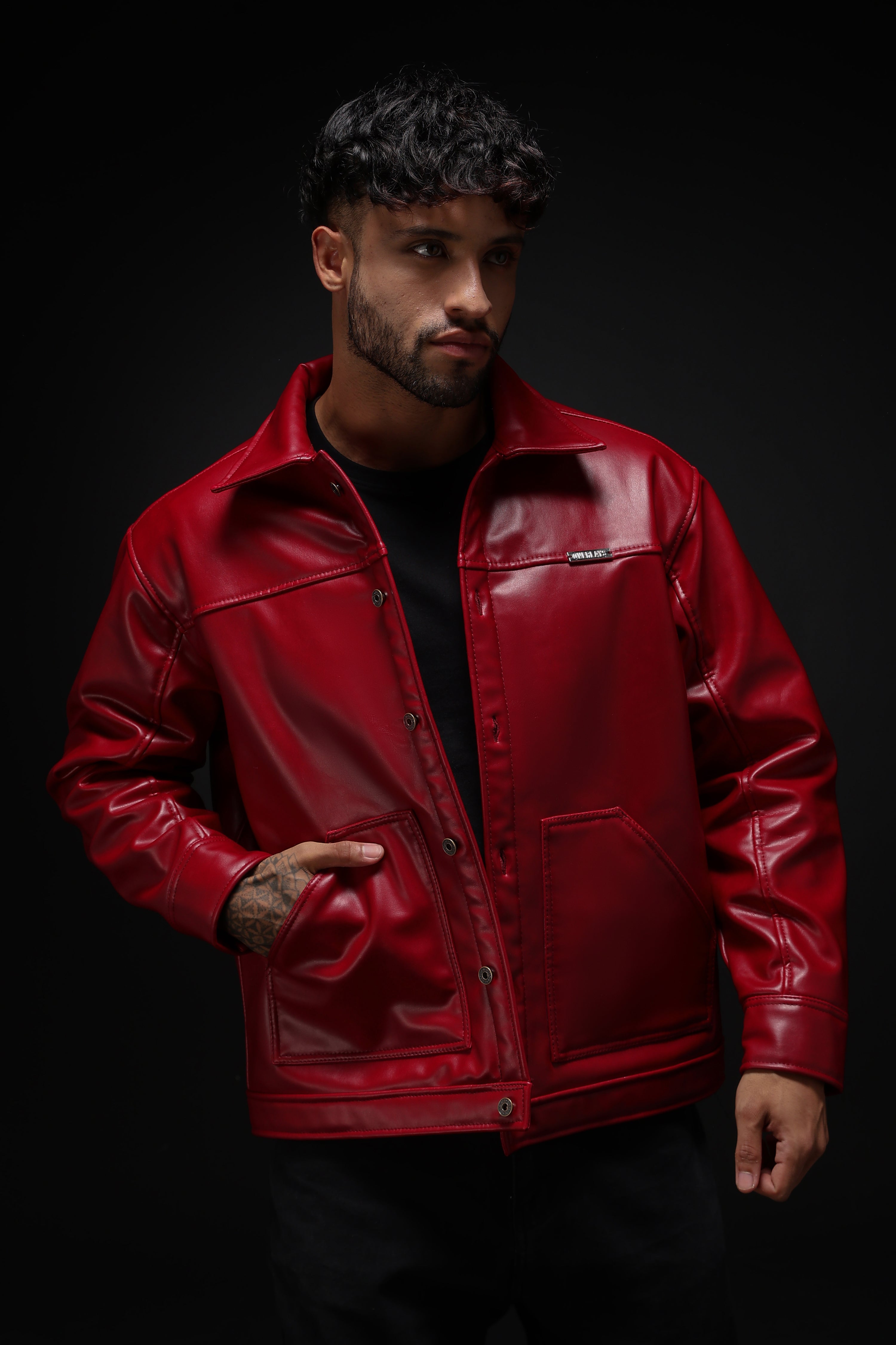 Cherry Drift Faux Leather Jacket – Overlays