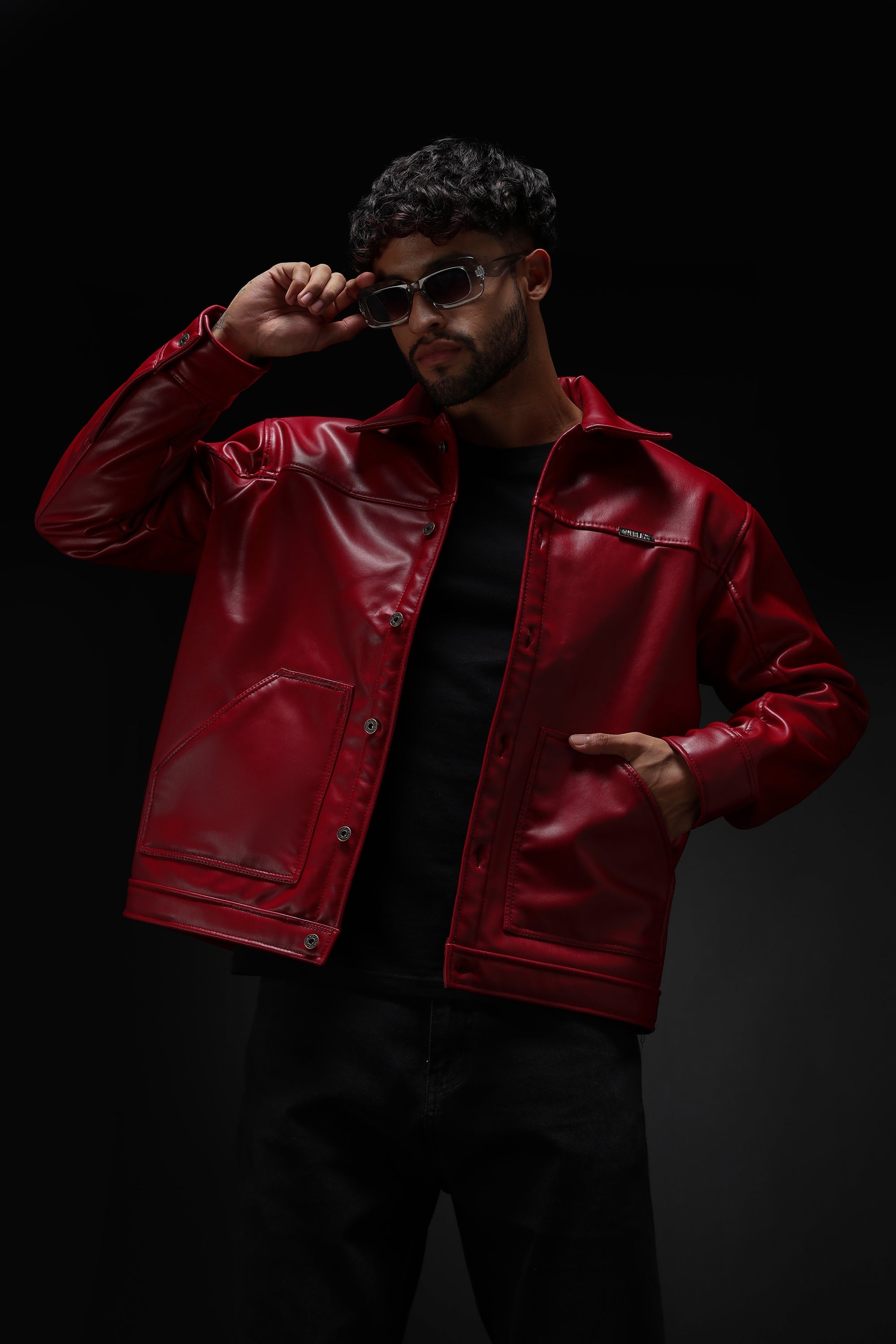 RED REXINE JACKET