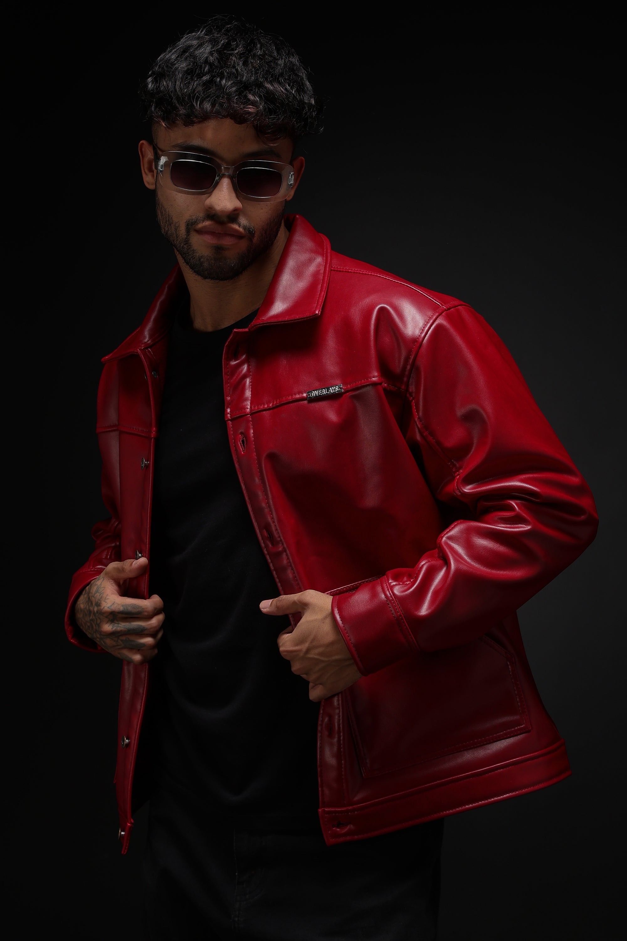 RED REXINE JACKET