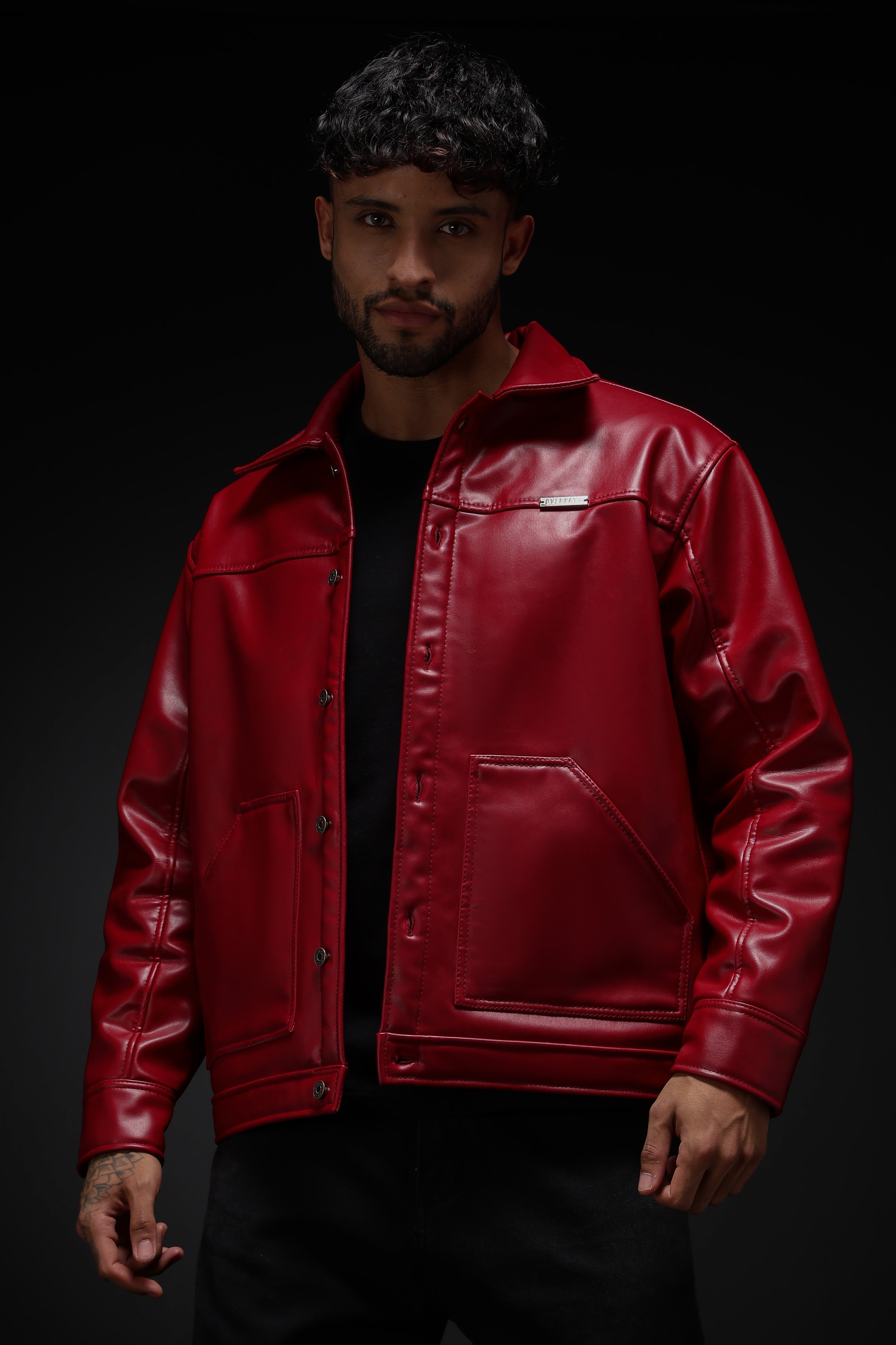 Cherry Drift Faux Leather Jacket – Overlays