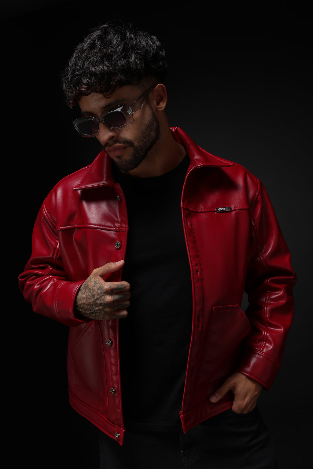 RED REXINE JACKET
