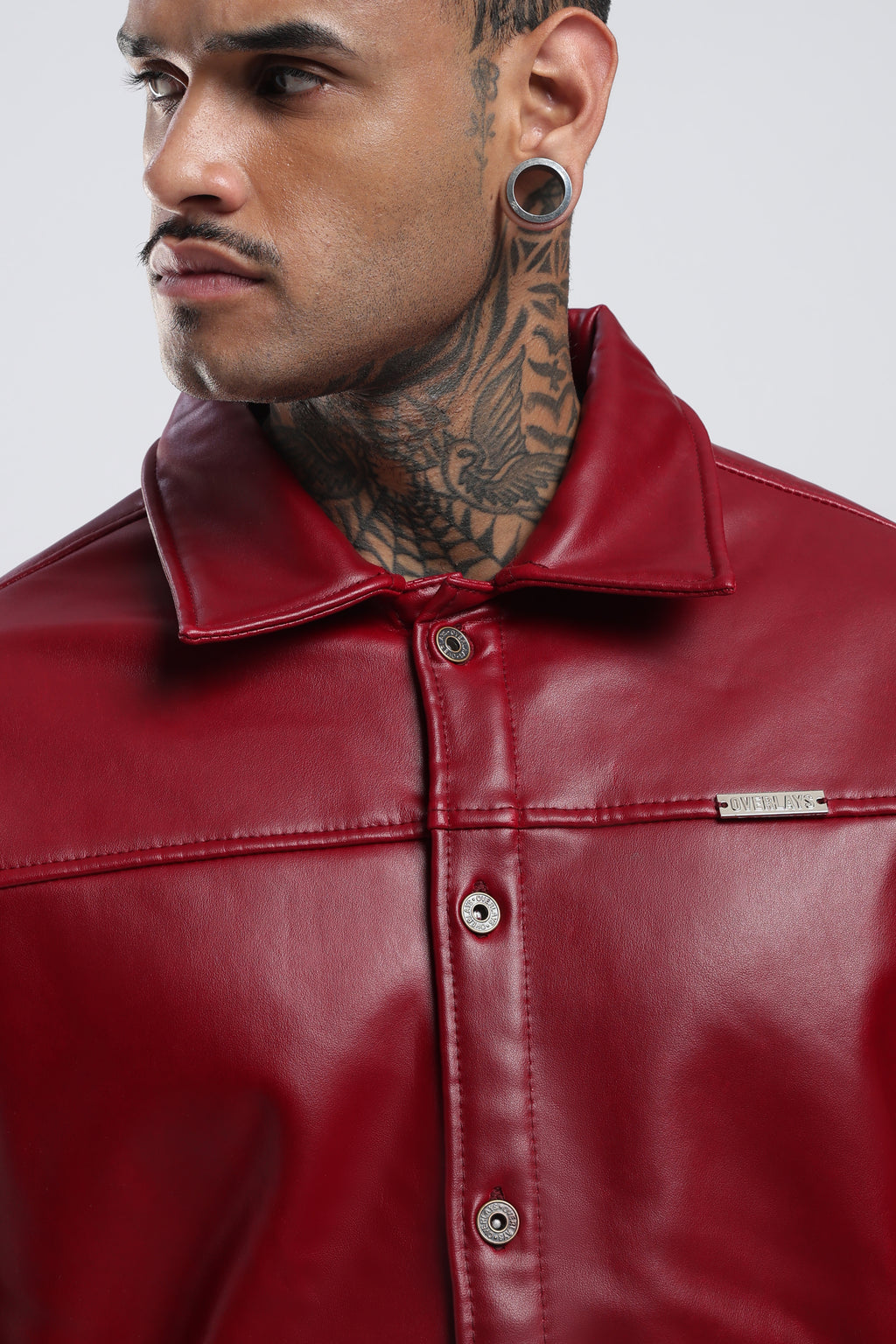 Cherry Drift Faux Leather Jacket