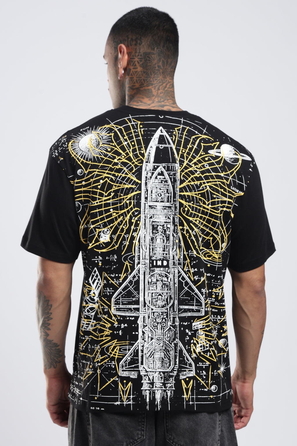 Space Explorer black relaxed fit tshirt